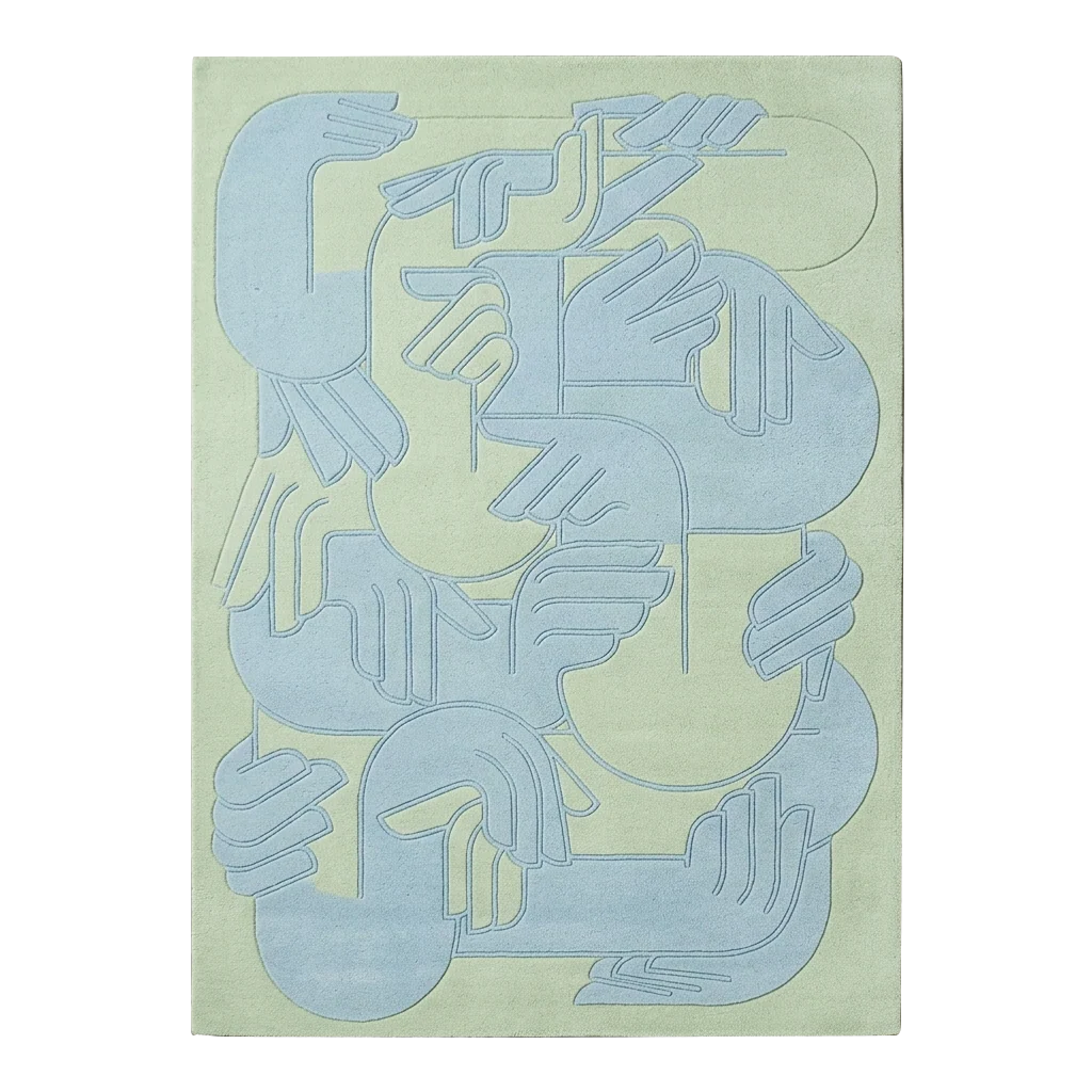 Entwined Hands Hand Tufted Rug