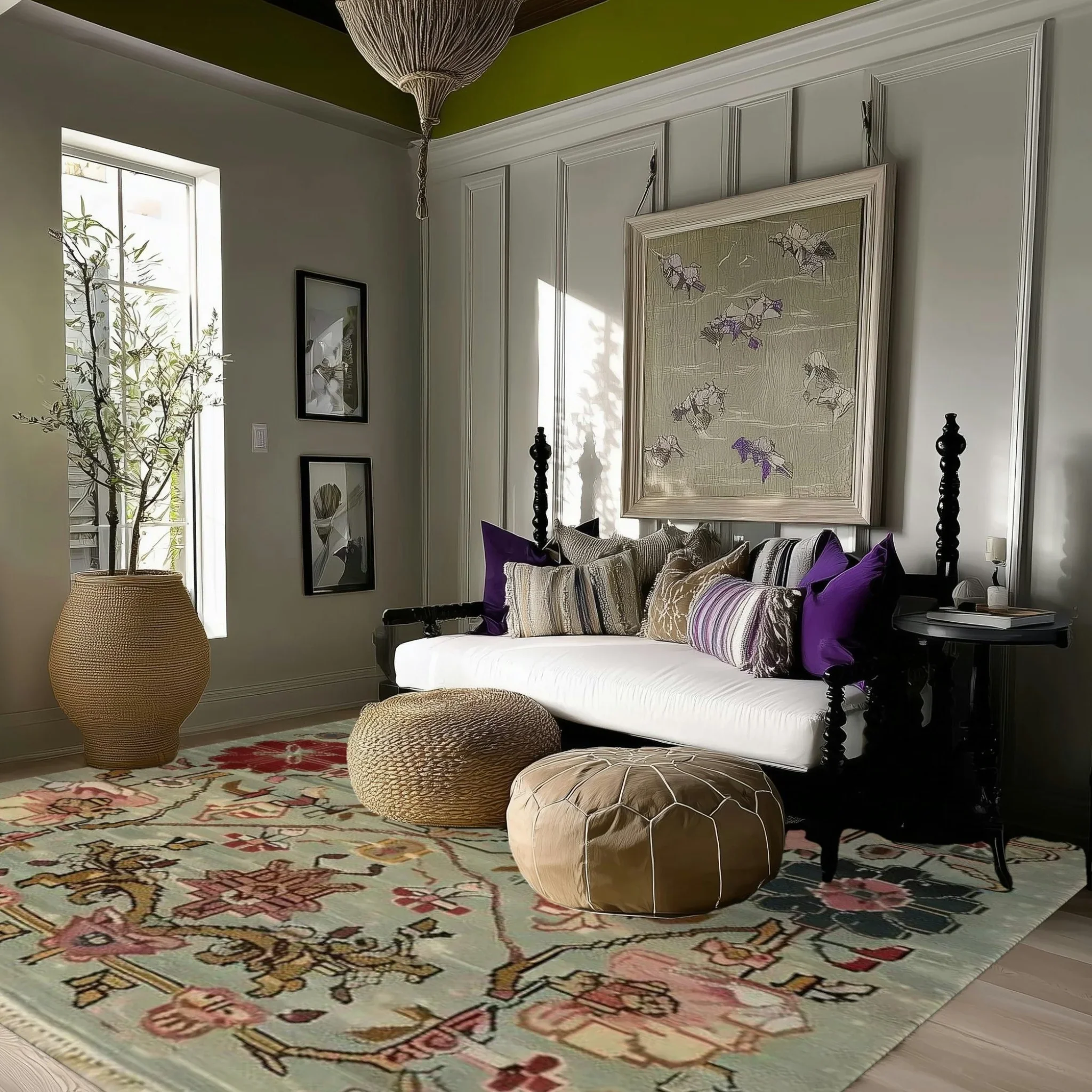 Eternal Bloom Knotted Wool Rug - Image 2