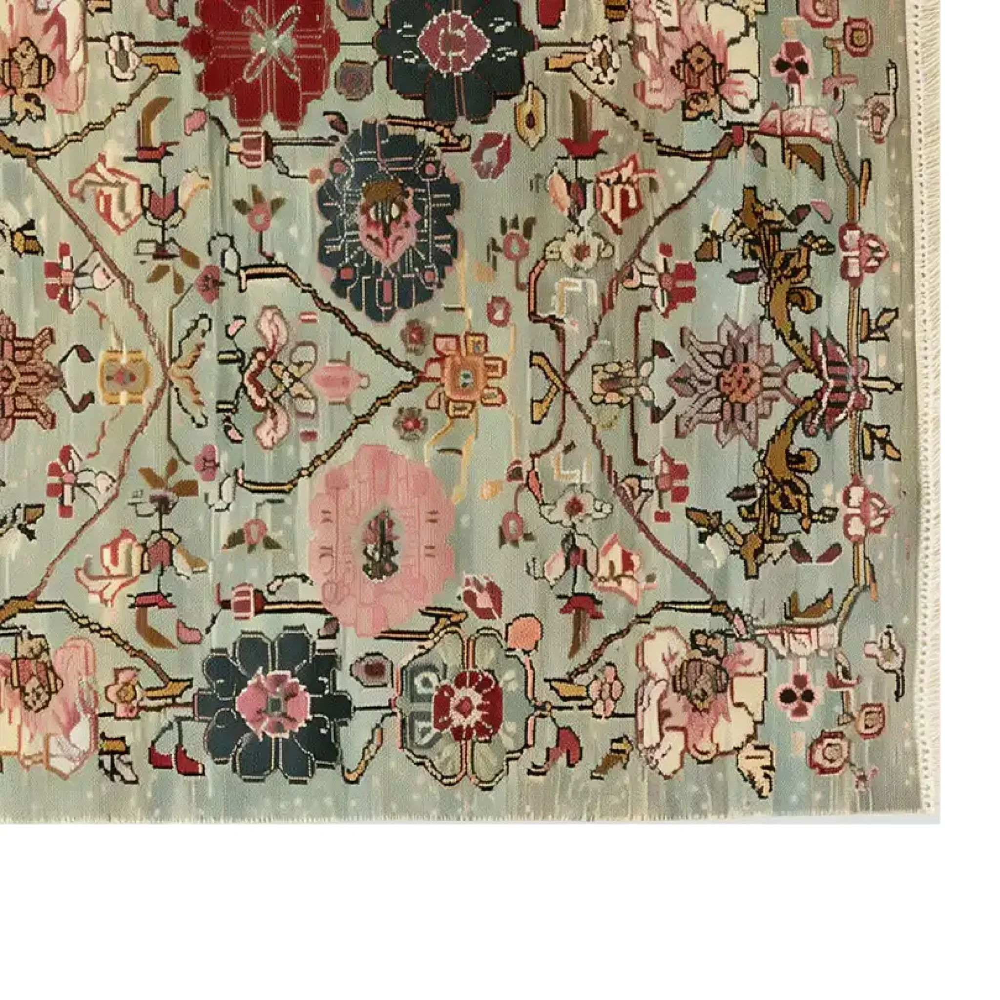 Eternal Bloom Knotted Wool Rug - Image 5