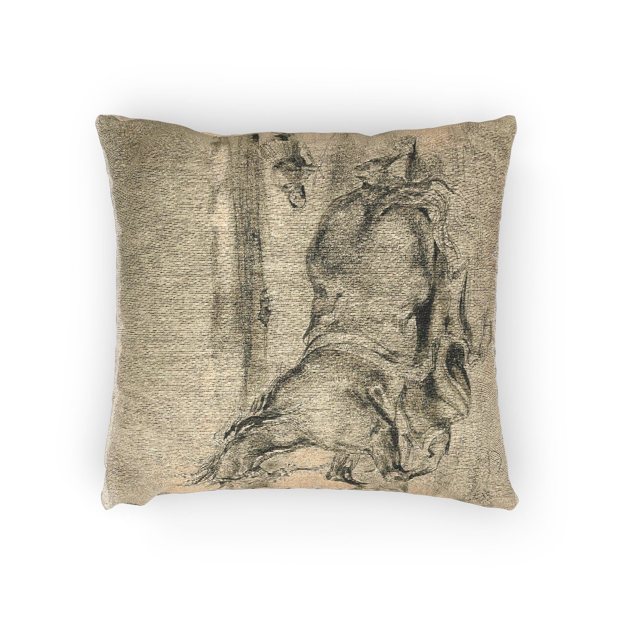 Eugène Delacroix - Fallen Horse and Dead Knight | Woven Pillow - Image 2