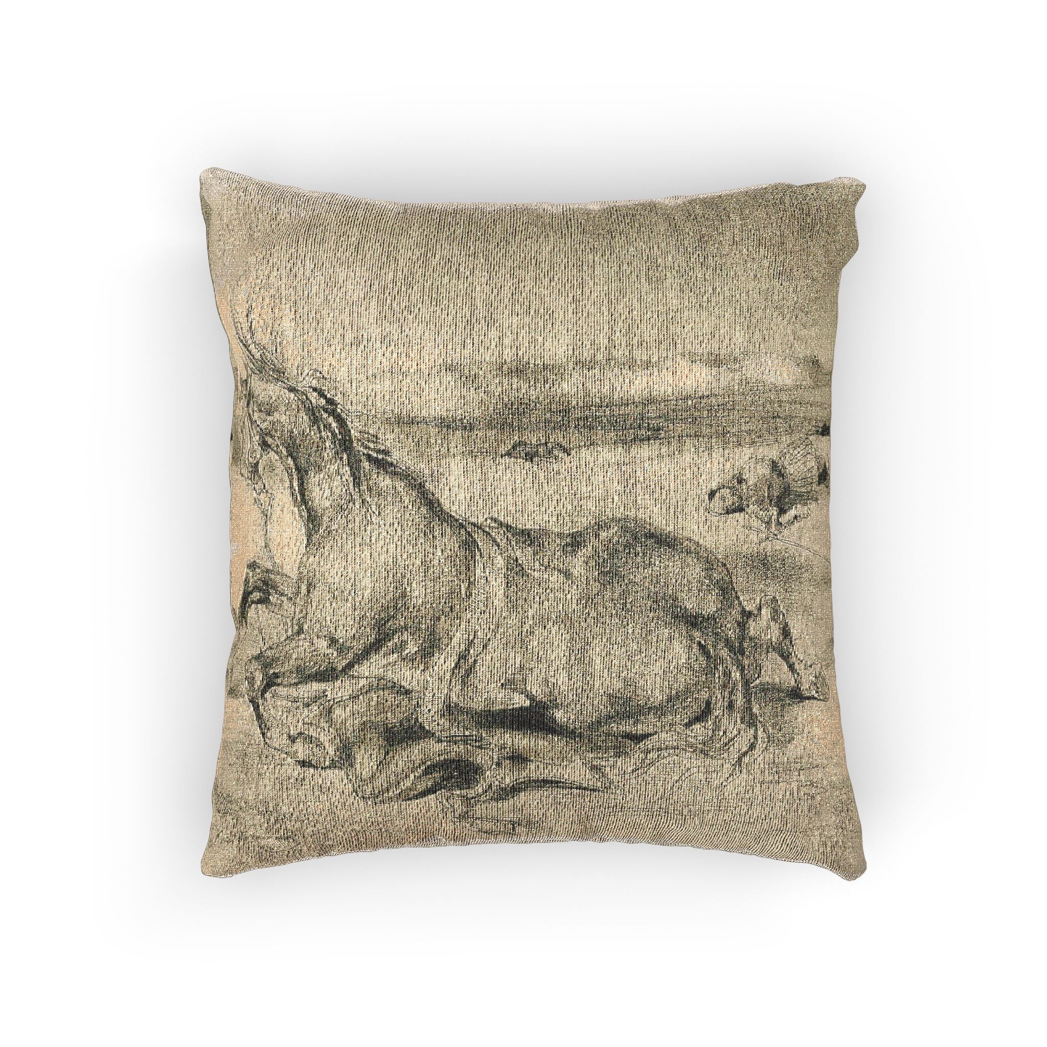 Eugène Delacroix - Fallen Horse and Dead Knight | Woven Pillow - Image 3