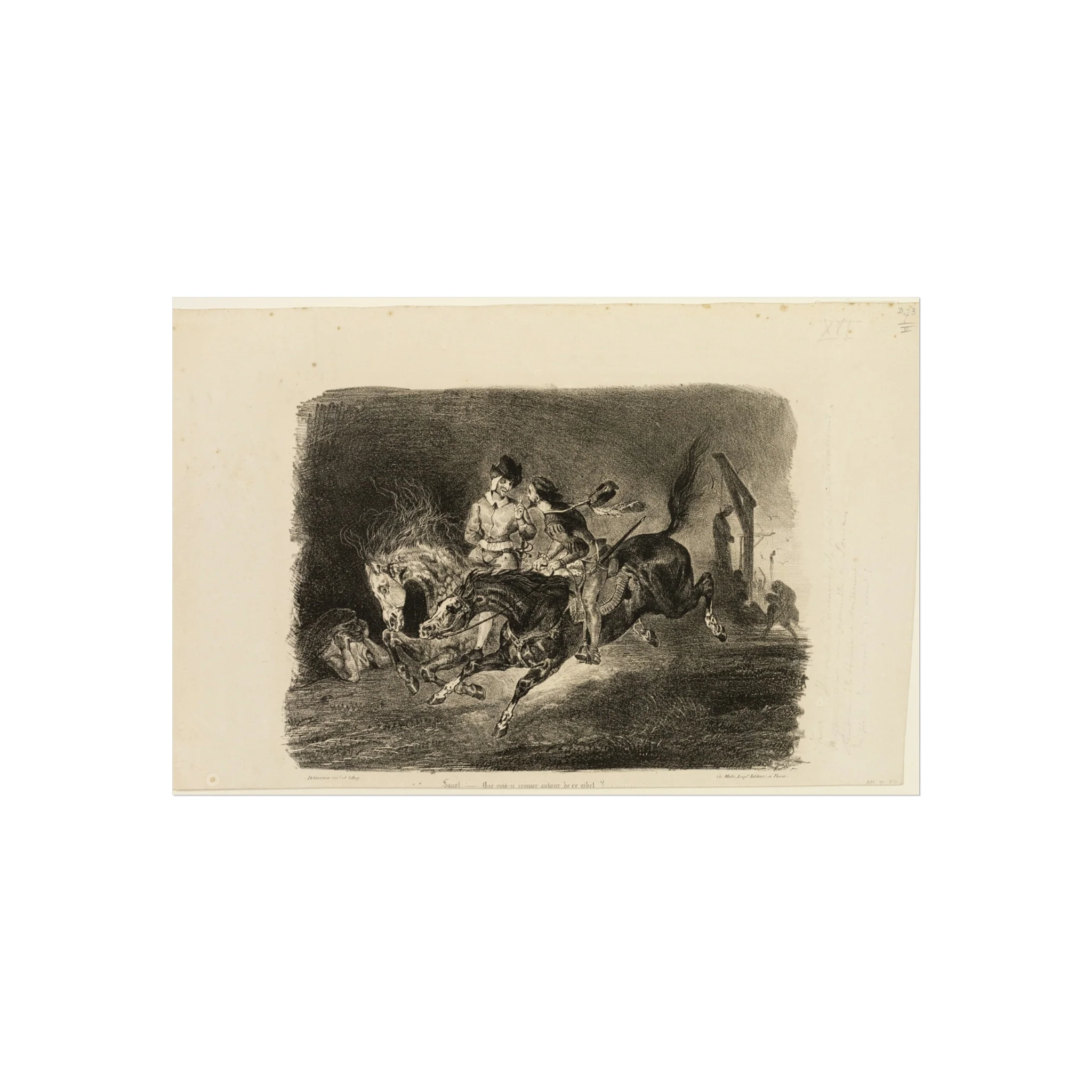 Eugène Delacroix - Faust and Mephistopheles Galloping Through the Night of the Witches' Sabbath | Fine Art Poster - Image 4