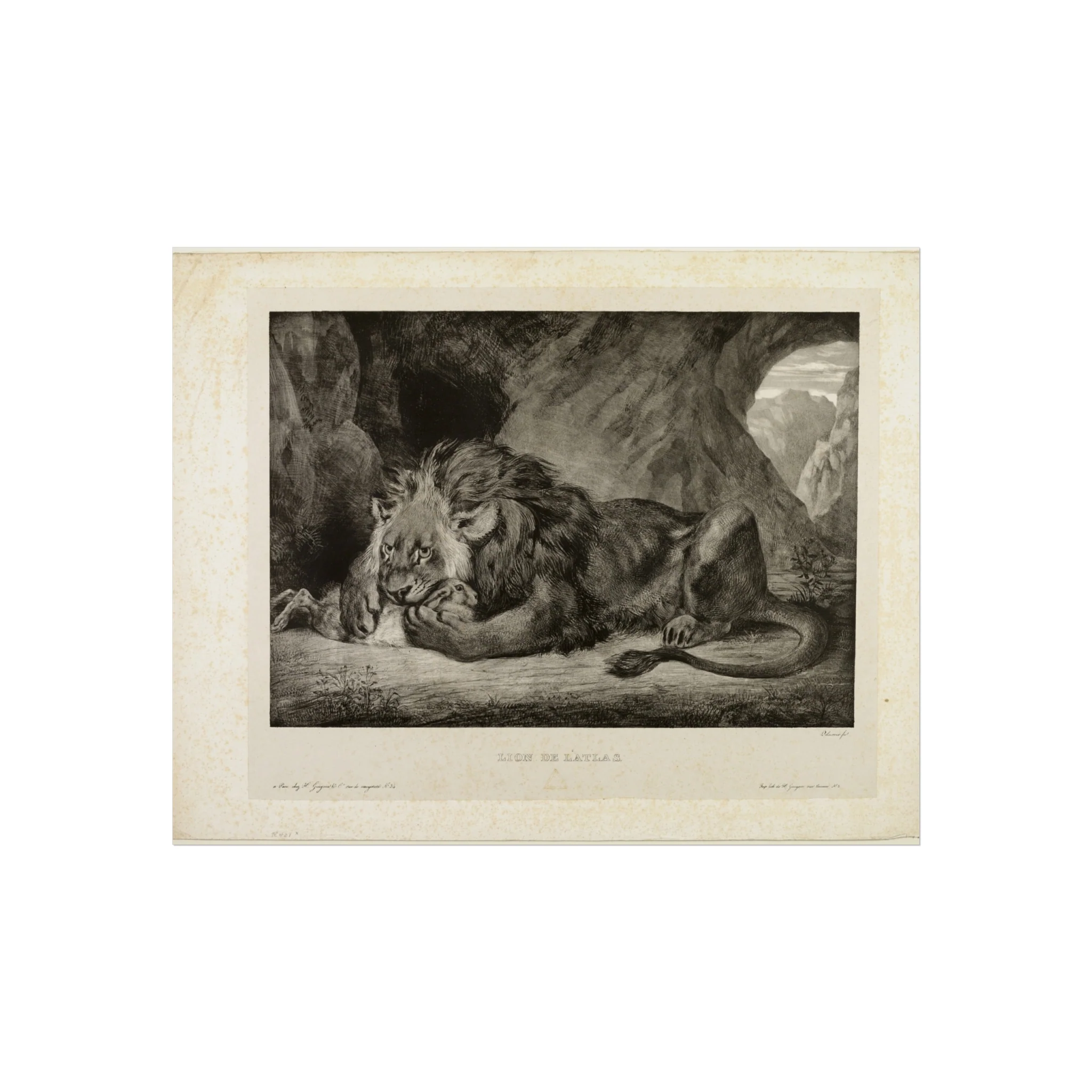 Eugène Delacroix - Lion of the Atlas Mountains | Fine Art Poster - Image 2