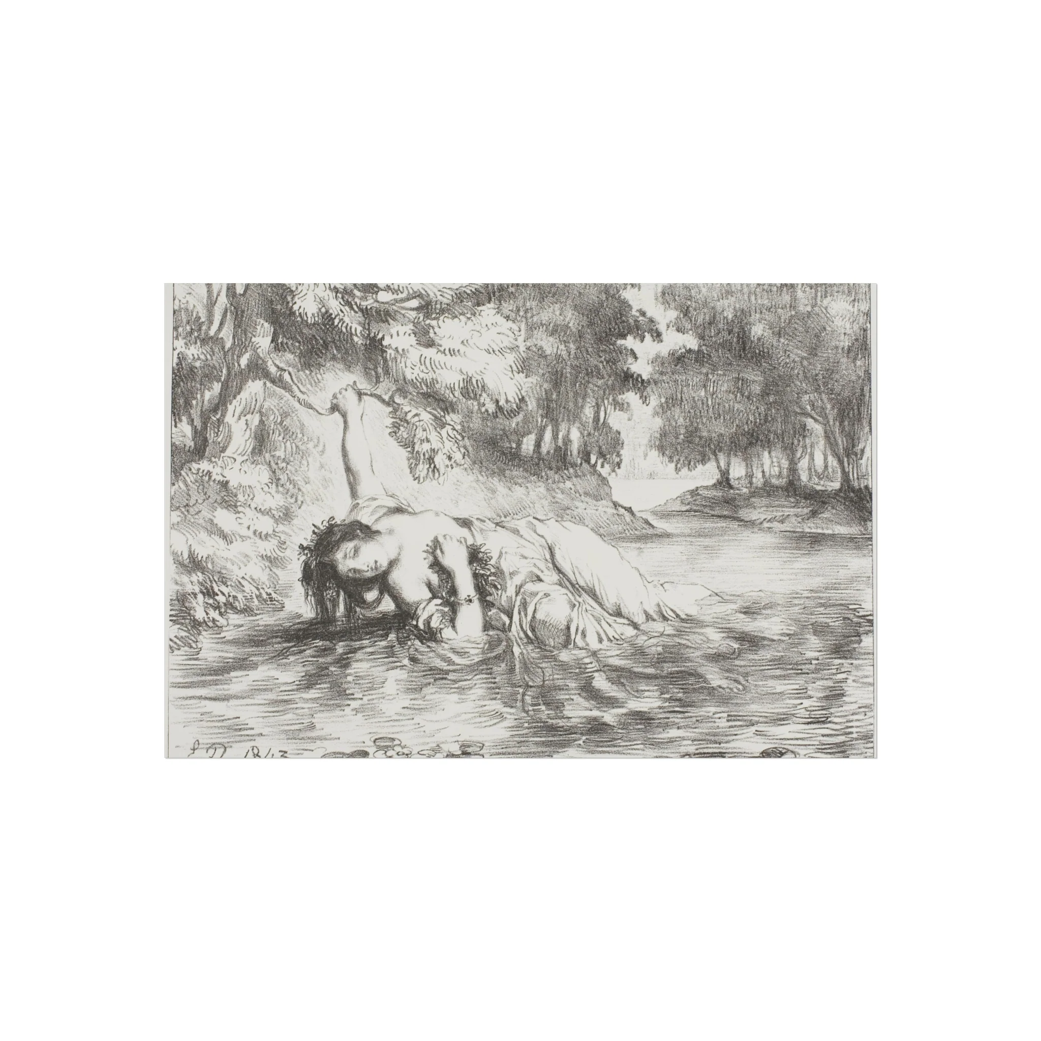 Eugène Delacroix - Ophelia's Death | Fine Art Poster - Image 4