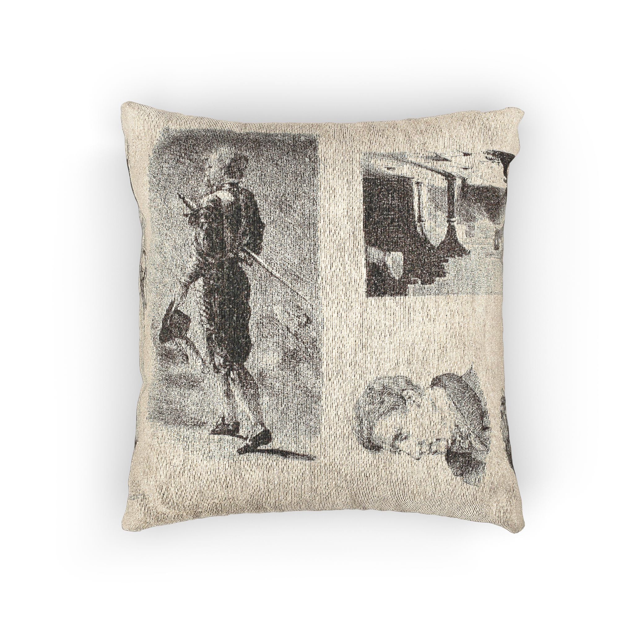 Eugène Delacroix - Sheet of Sketches | Woven Pillow - Image 4