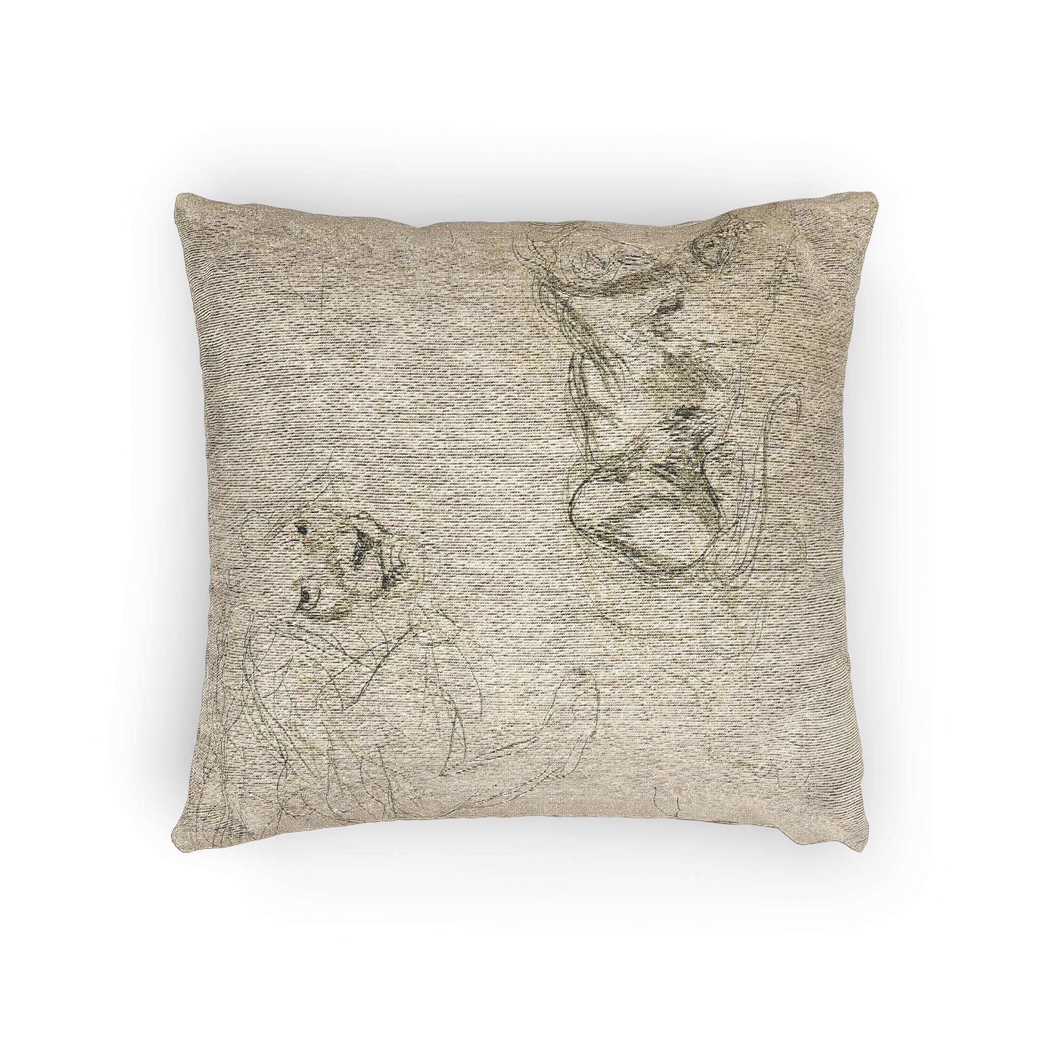 Eugène Delacroix - Studies of Lions | Woven Pillow - Image 5