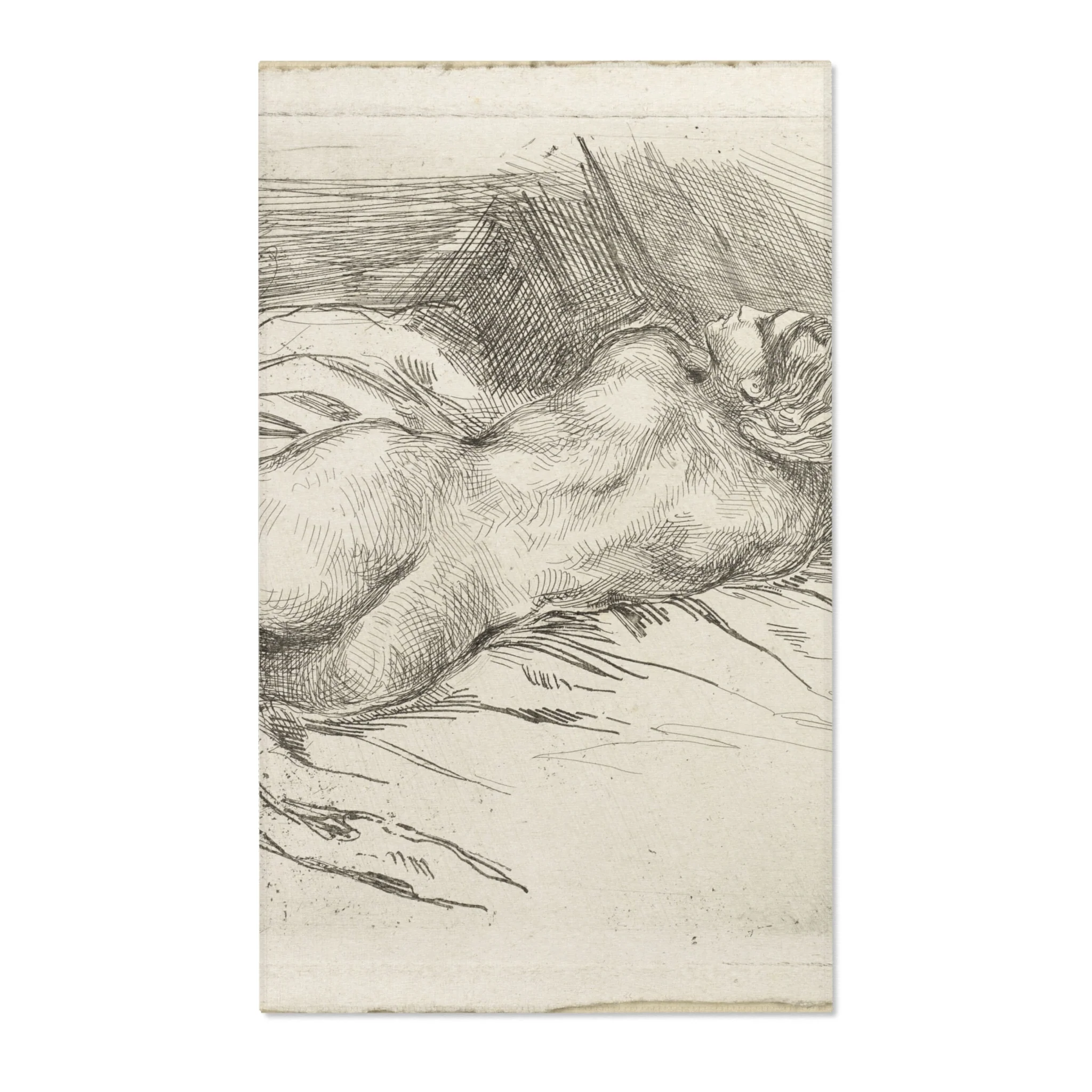Eugène Delacroix - Study of a Woman Seen from the Back | Area Rug - Image 2