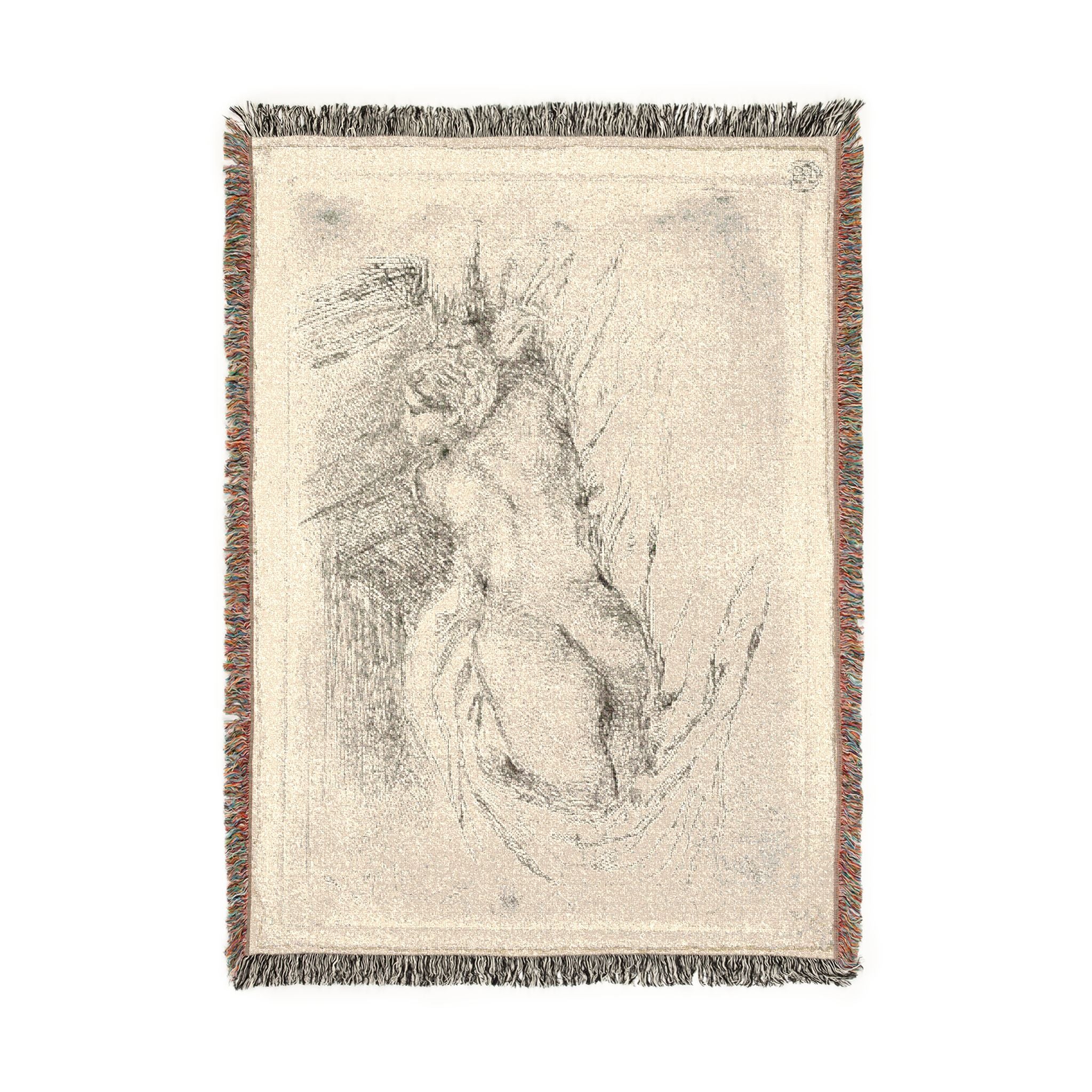 Eugène Delacroix - Study of a Woman Seen from the Back | Woven Tapestry Blanket - Image 6