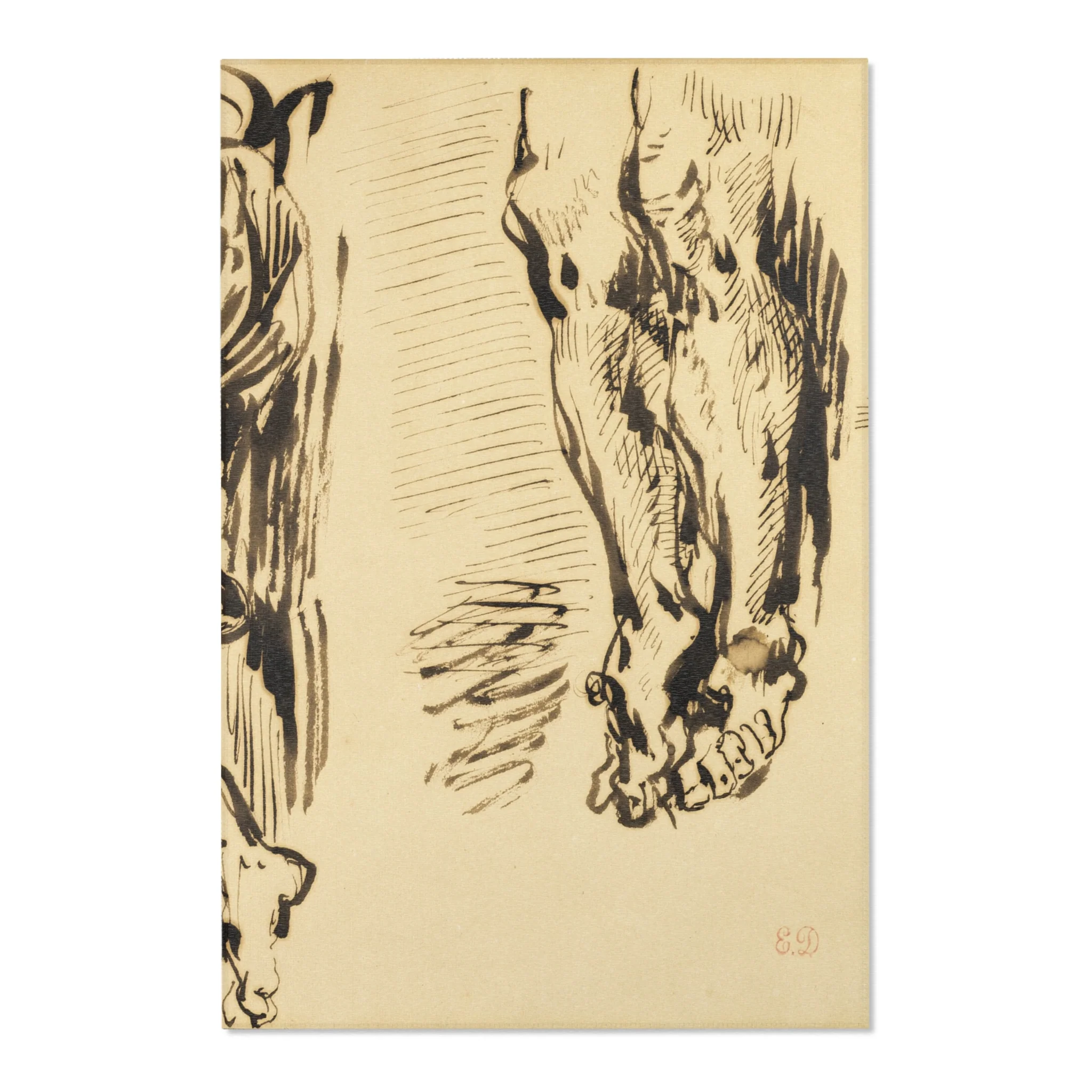 Eugène Delacroix - Study of Arms and Legs of Christ Crucified | Area Rug - Image 3