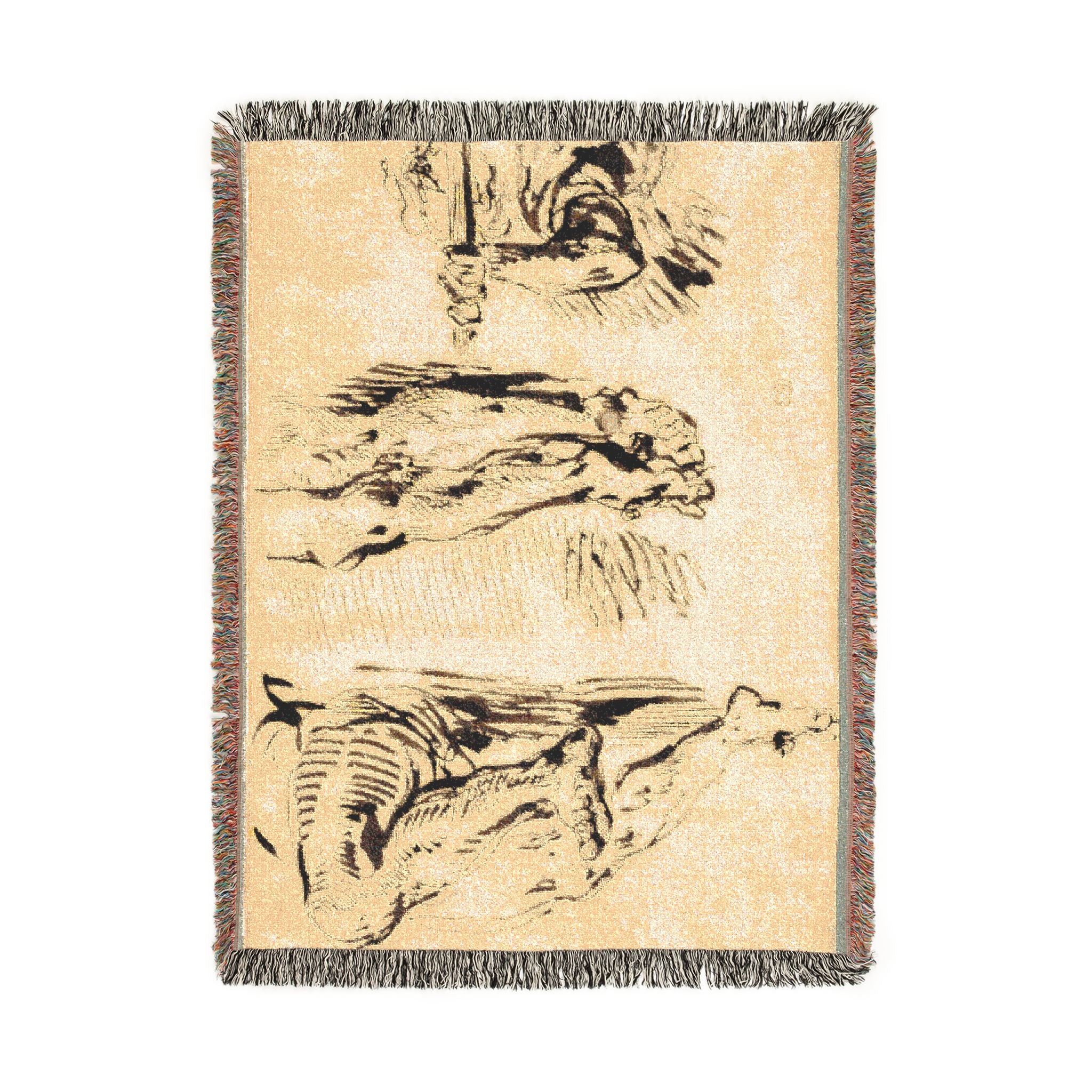 Eugène Delacroix - Study of Arms and Legs of Christ Crucified | Woven Tapestry Blanket - Image 11