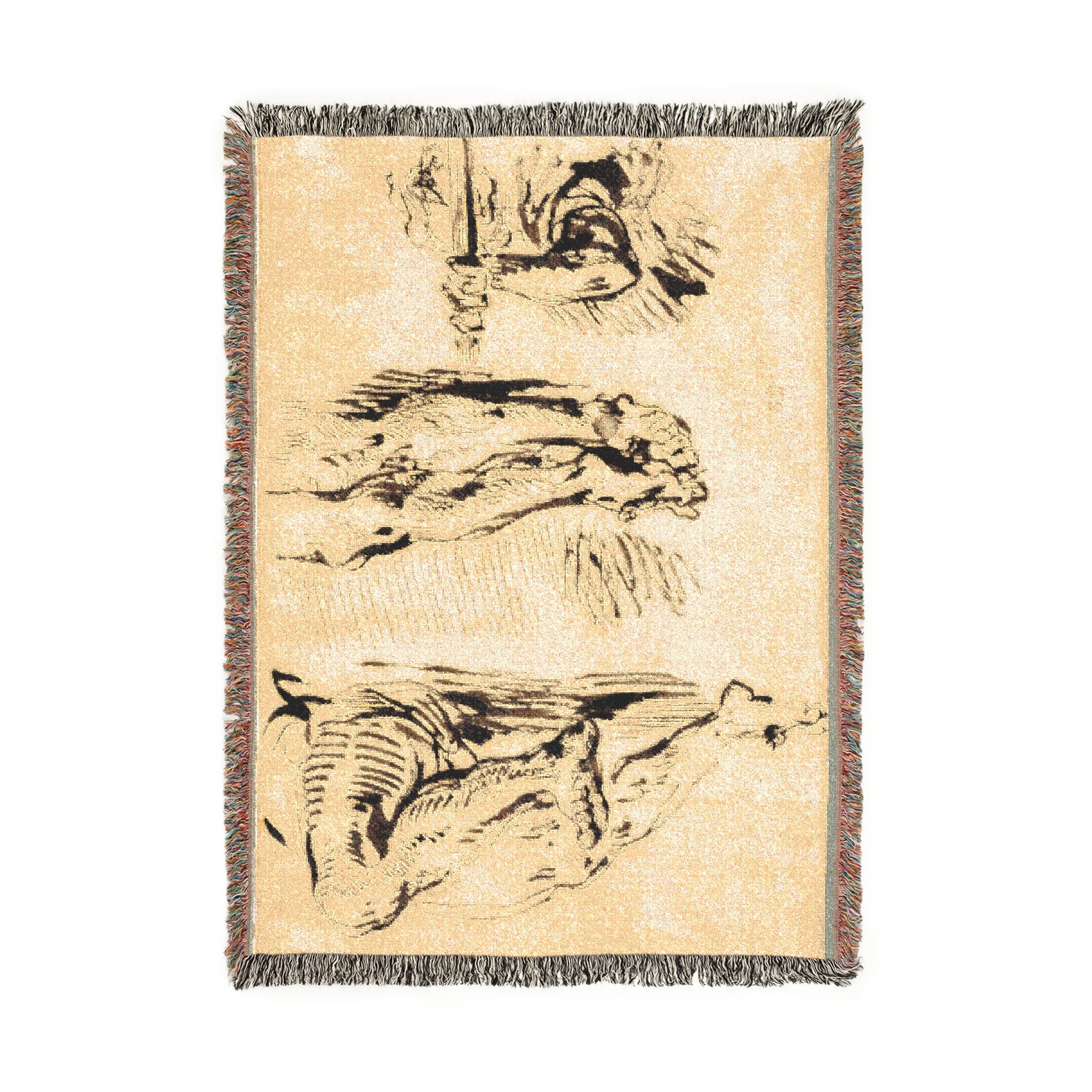 Eugène Delacroix - Study of Arms and Legs of Christ Crucified | Woven Tapestry Blanket - Image 6