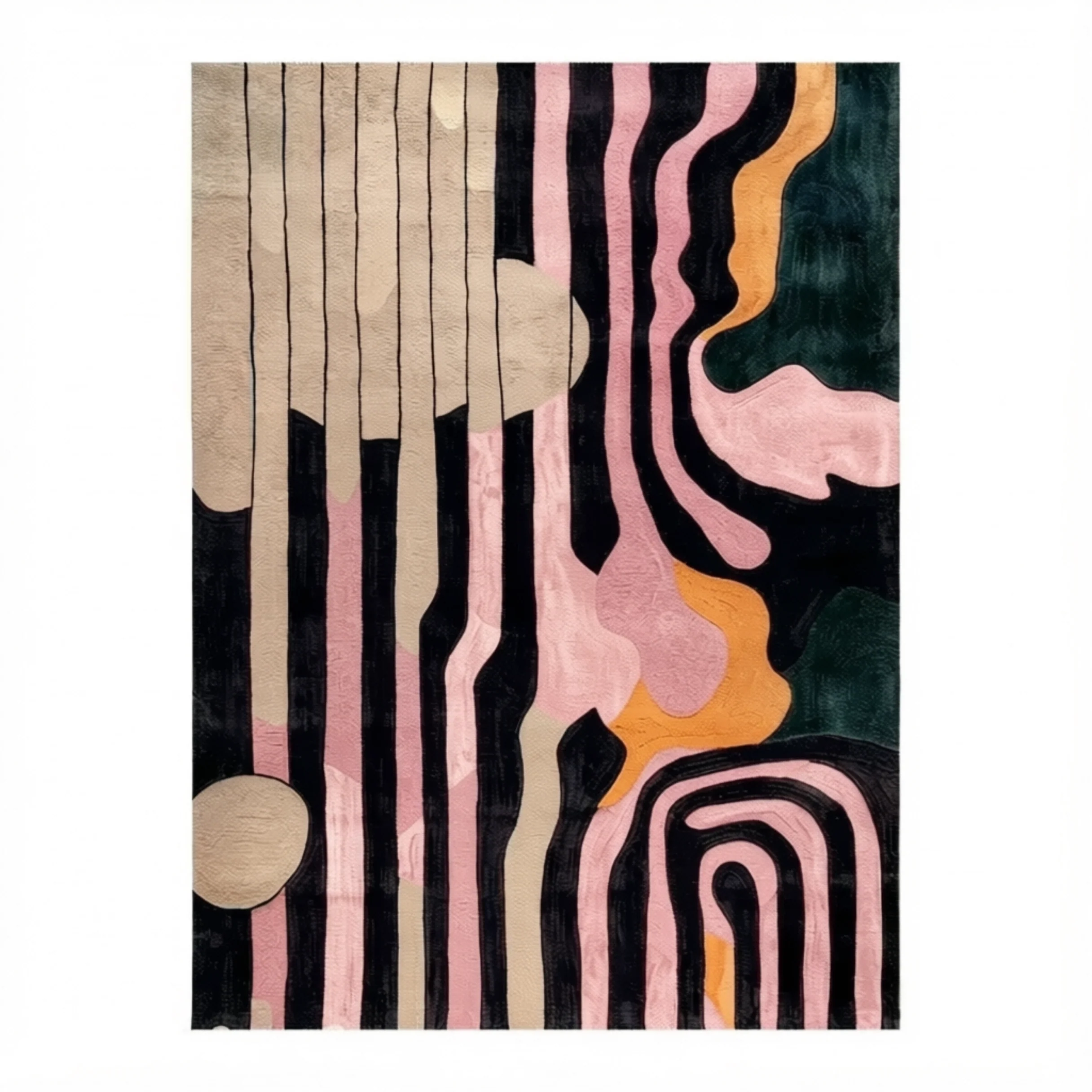 Evolving Shapes Hand Tufted Rug - Blush pink