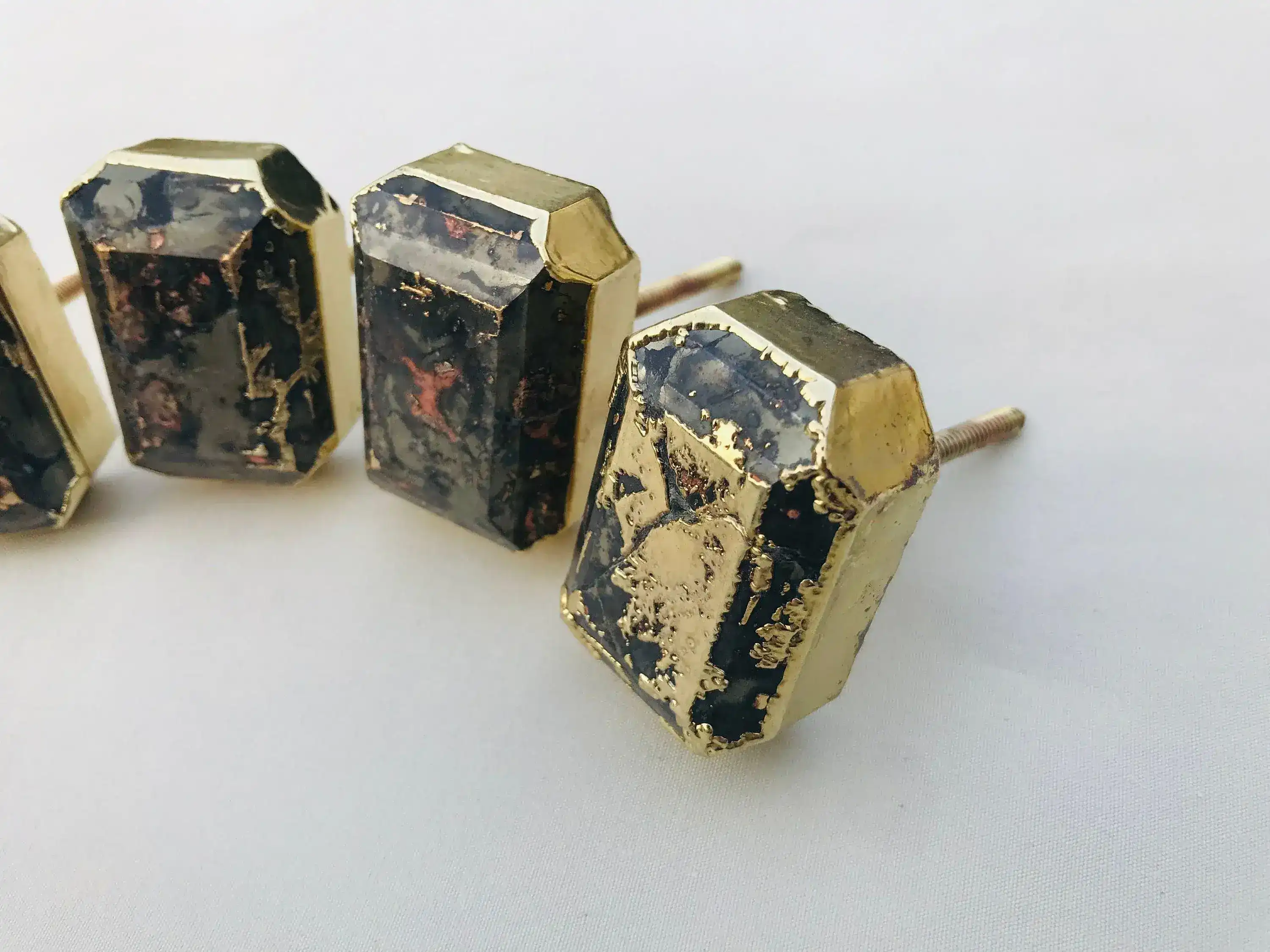 Faceted Agate Cabinet Drawer Pulls - Set of 4 - Image 4