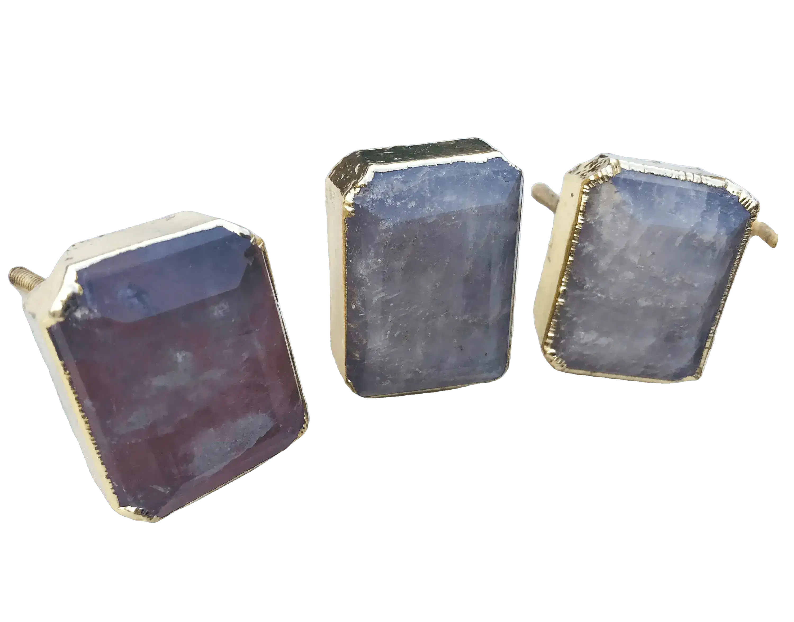 Faceted Clear Quartz Cabinet Door Pull Handle - Set of 4 - Image 3