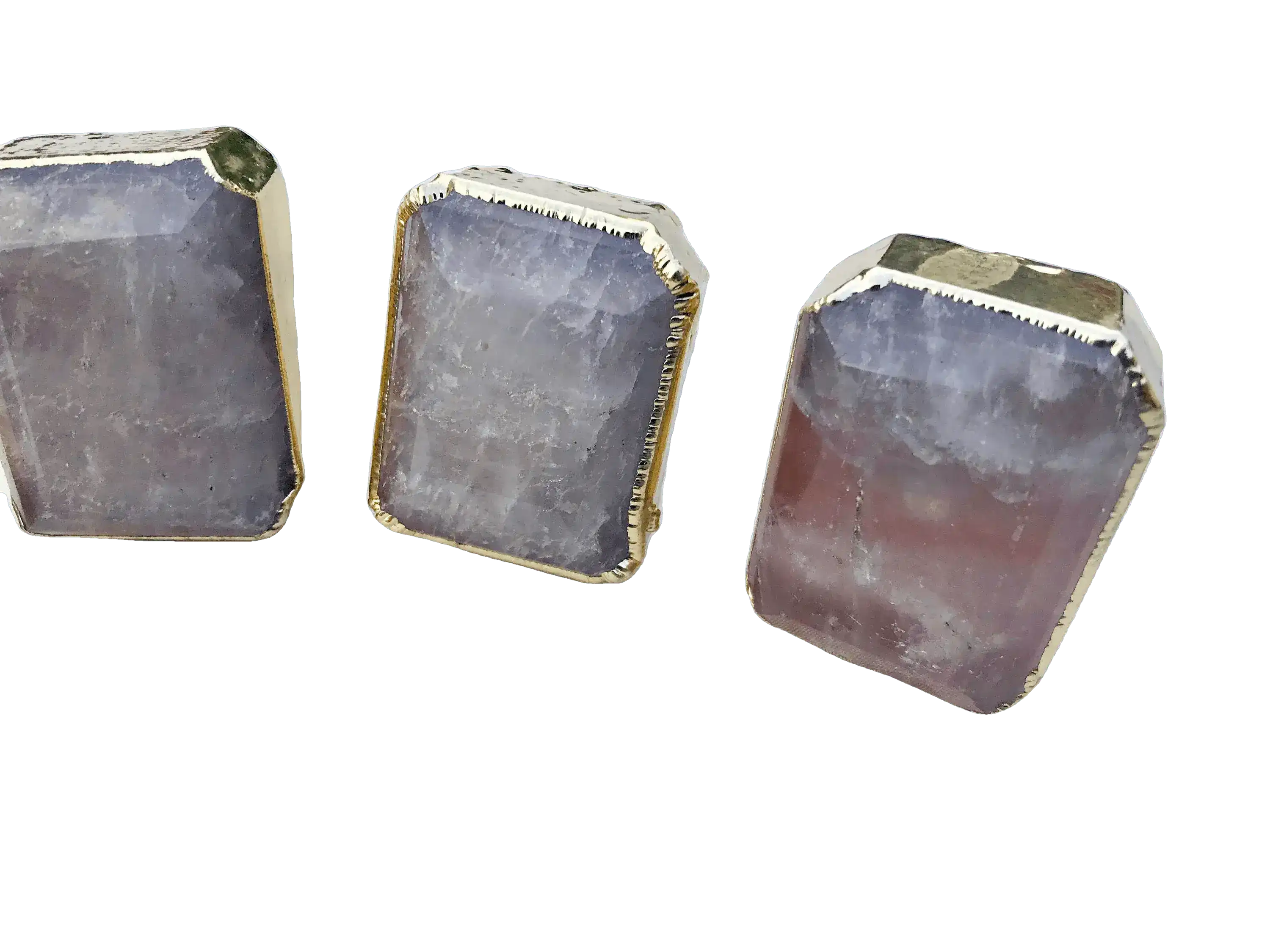Faceted Clear Quartz Cabinet Door Pull Handle - Set of 4 - Image 4
