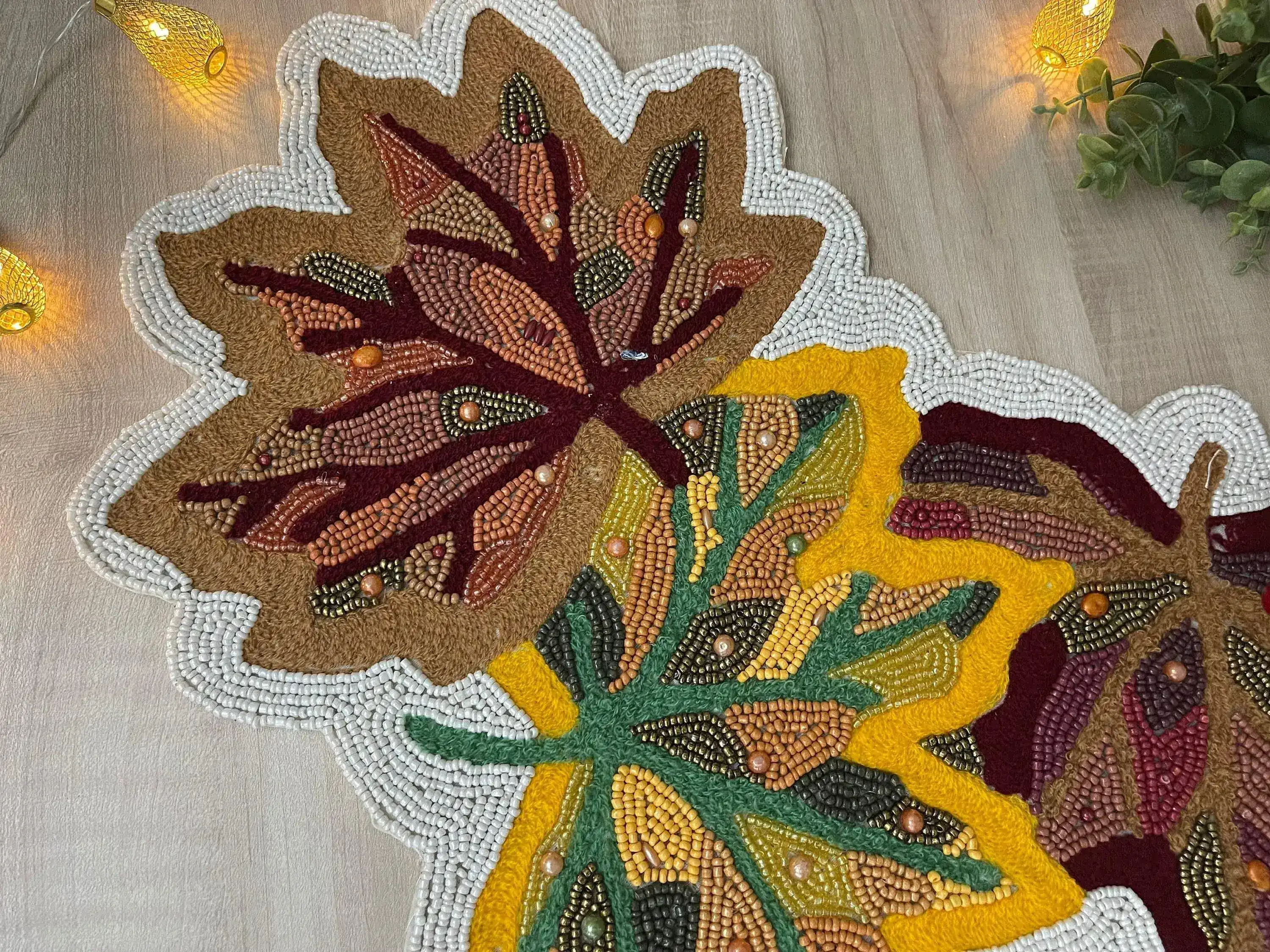 Fall Maple Leaf Beaded Table Runner - Image 6