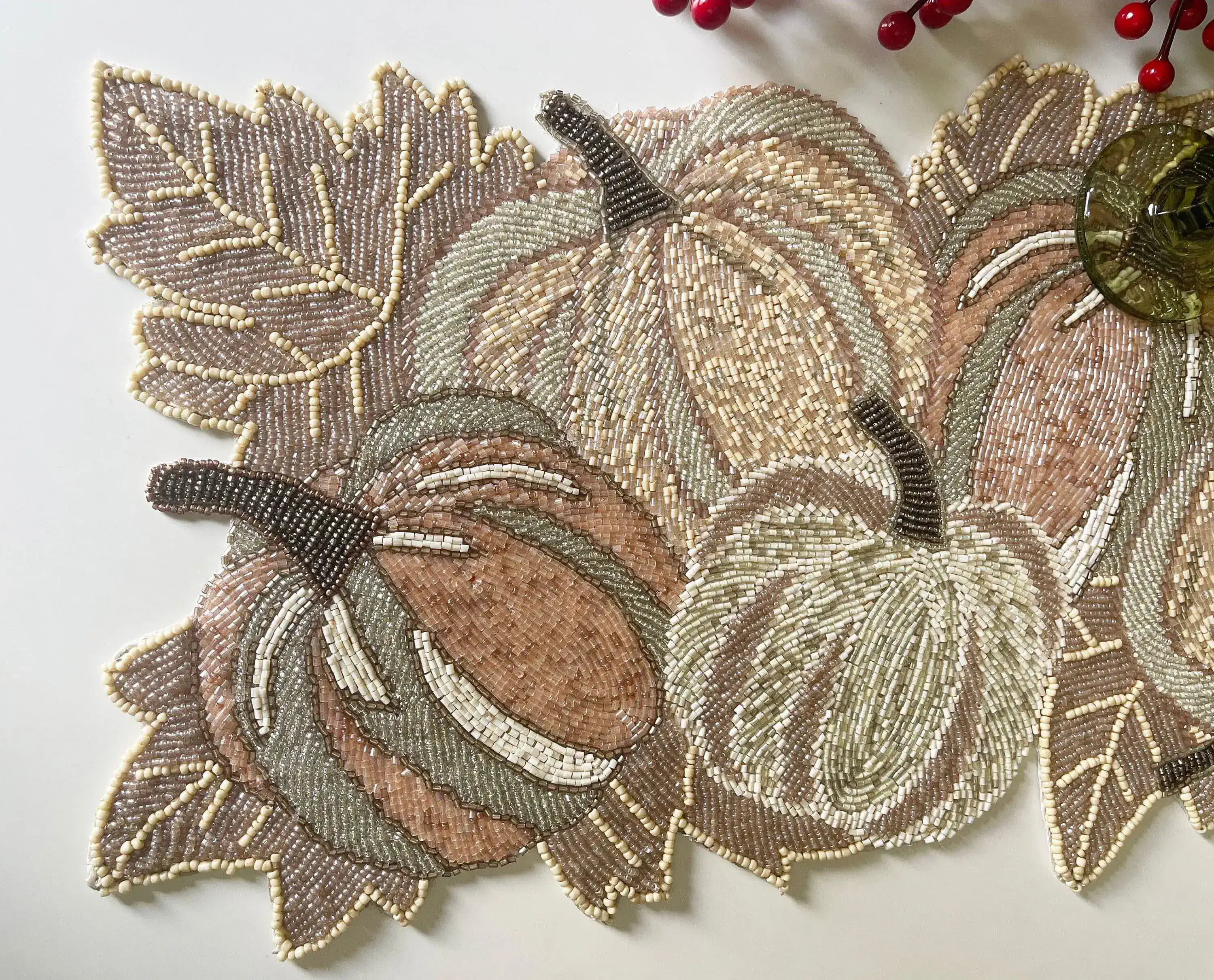 Fall Pumpkin Beaded Table Runner - Image 2