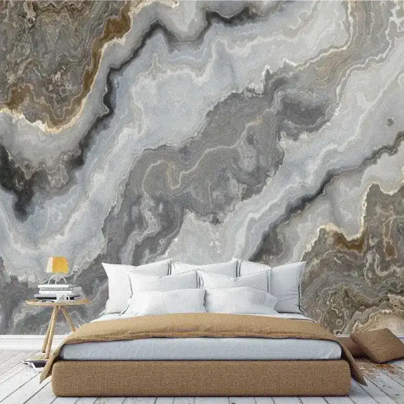 Faux Agate Marble Abstract Art Wallpaper Mural - Image 5