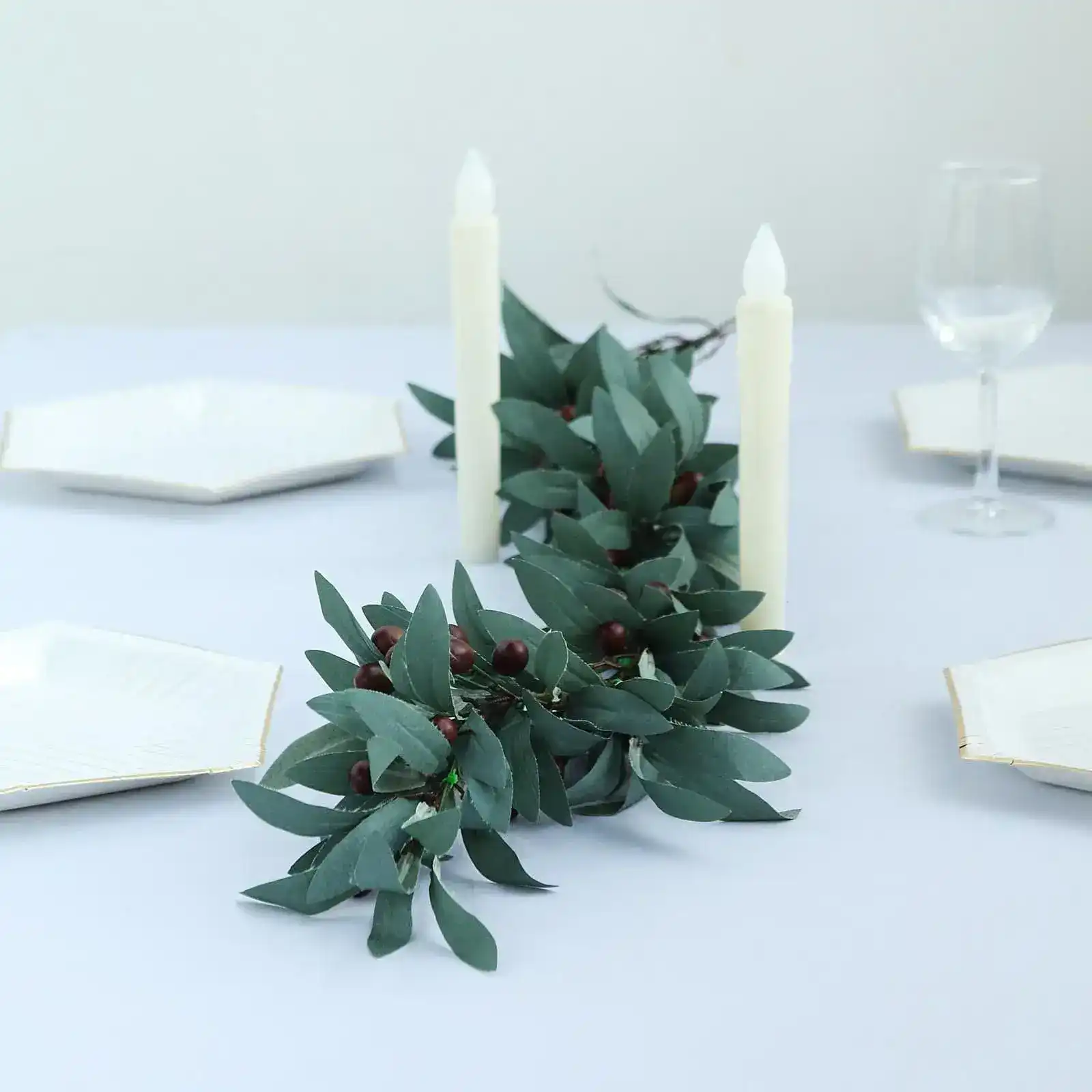 Faux Olive Branch Decorative Garland - Image 5