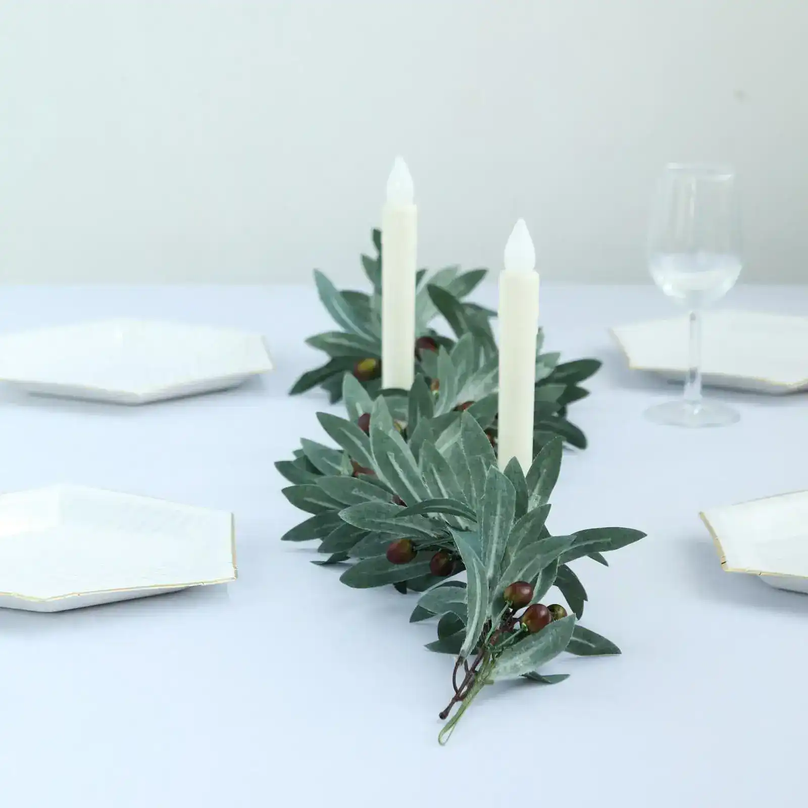 Faux Olive Branch Decorative Garland - Image 6