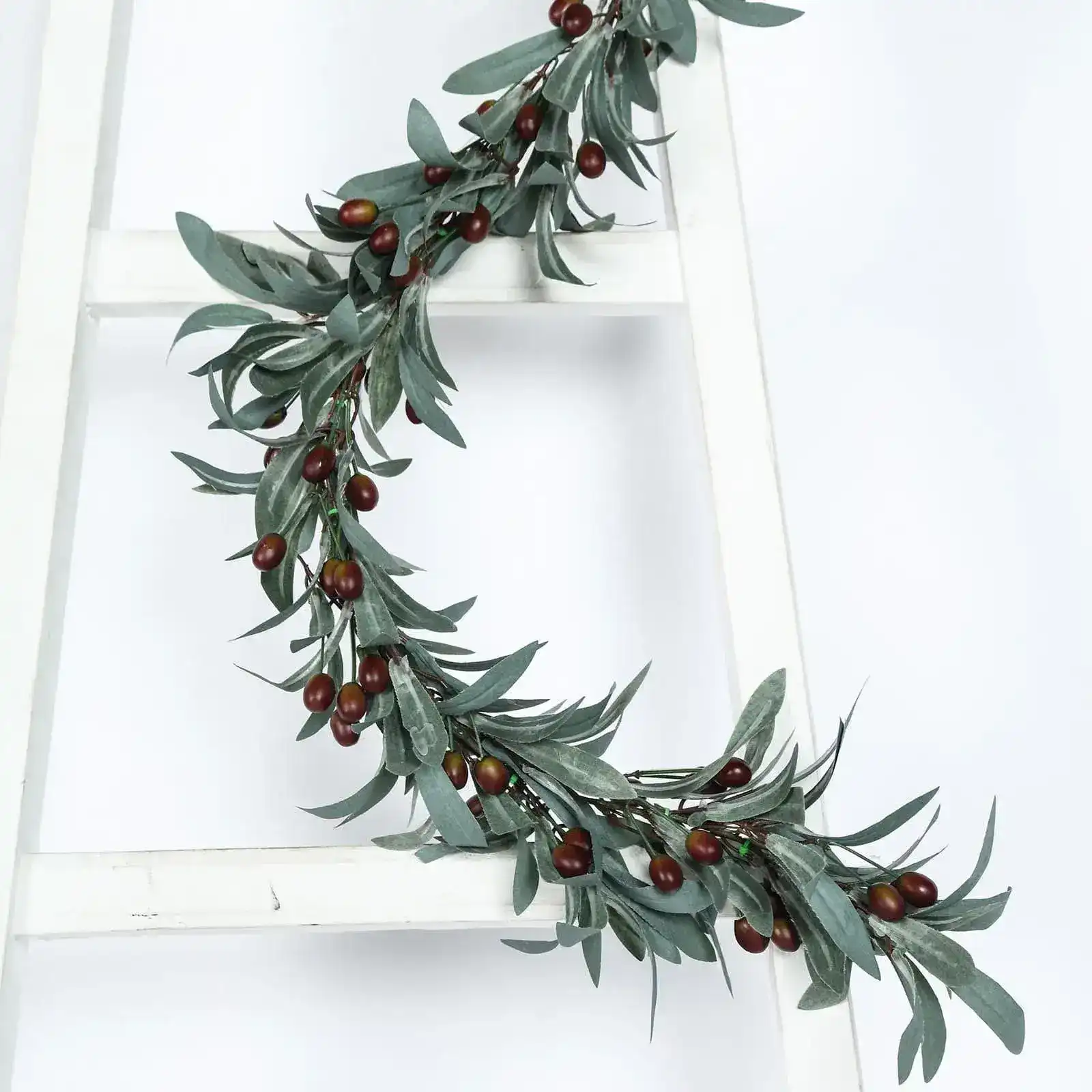 Faux Olive Branch Decorative Garland - Image 9