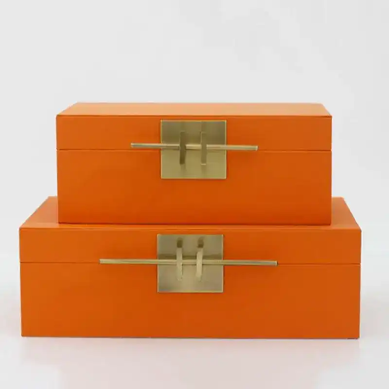 Faux Shagreen Jewelry Storage Box with Golden Handle - Image 10
