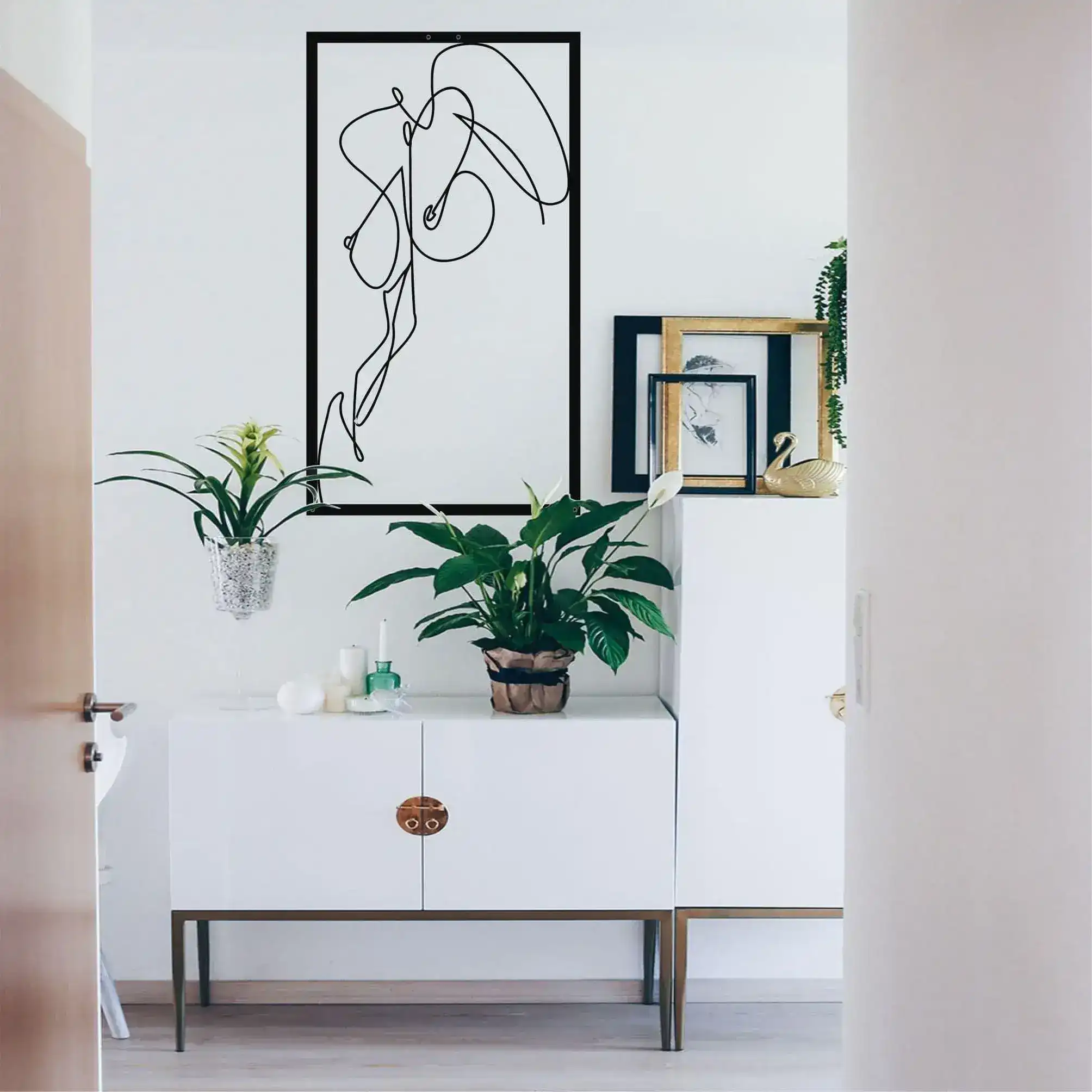 Female Body Minimalist Metal Wall Decor