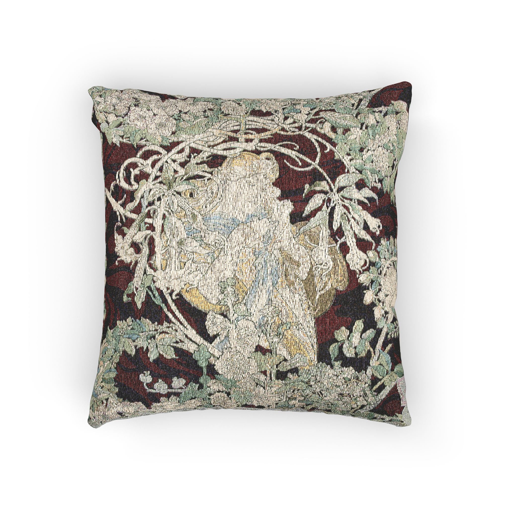 femme-a-marguerite-woman-with-daisy-alphonse-mucha | Woven Pillow