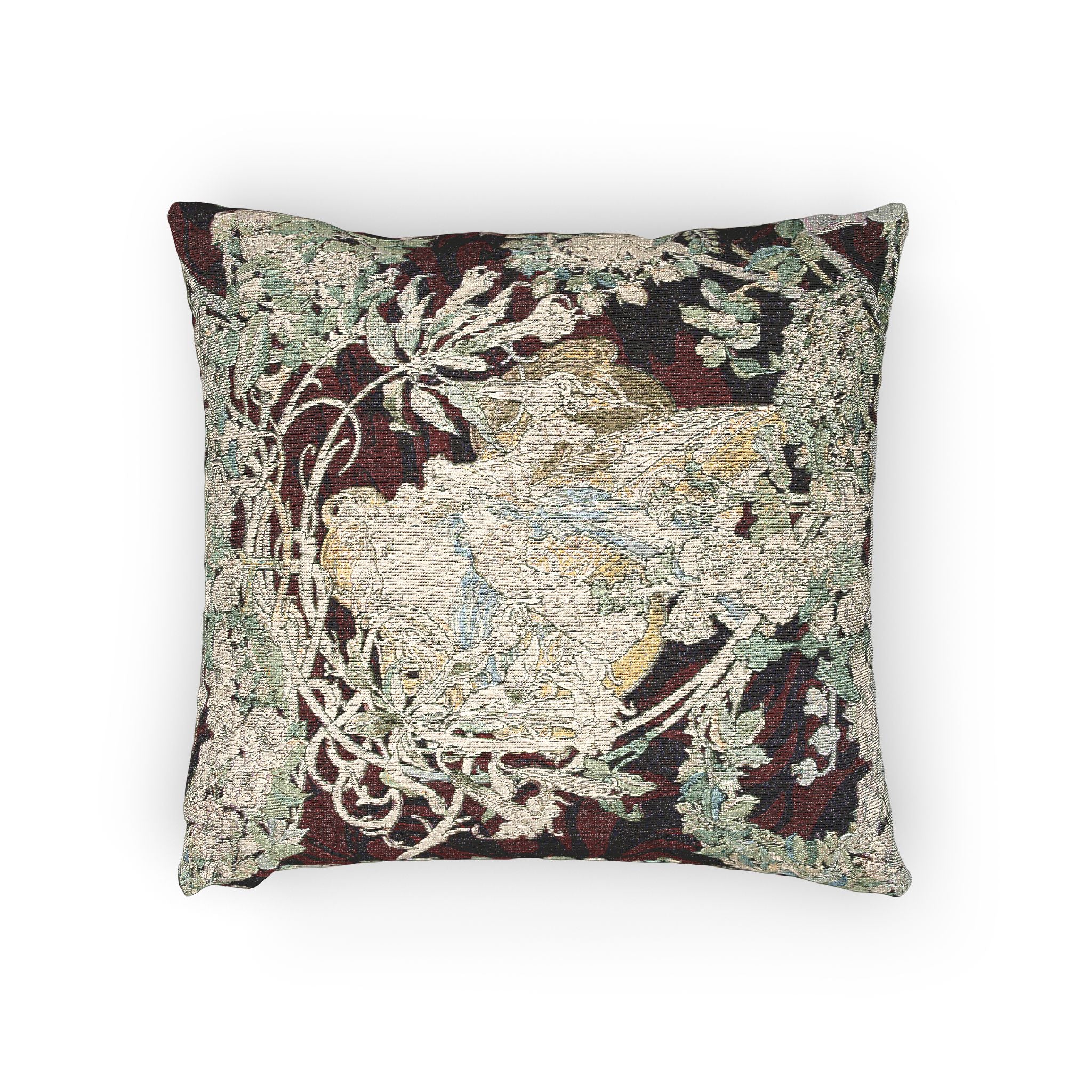 femme-a-marguerite-woman-with-daisy-alphonse-mucha | Woven Pillow - Image 2