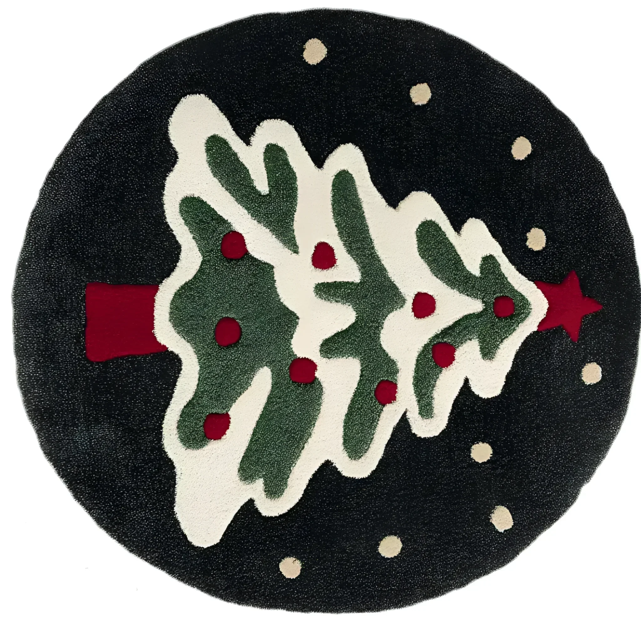 Festive Evergreen Round Hand Tufted Rug - Image 5