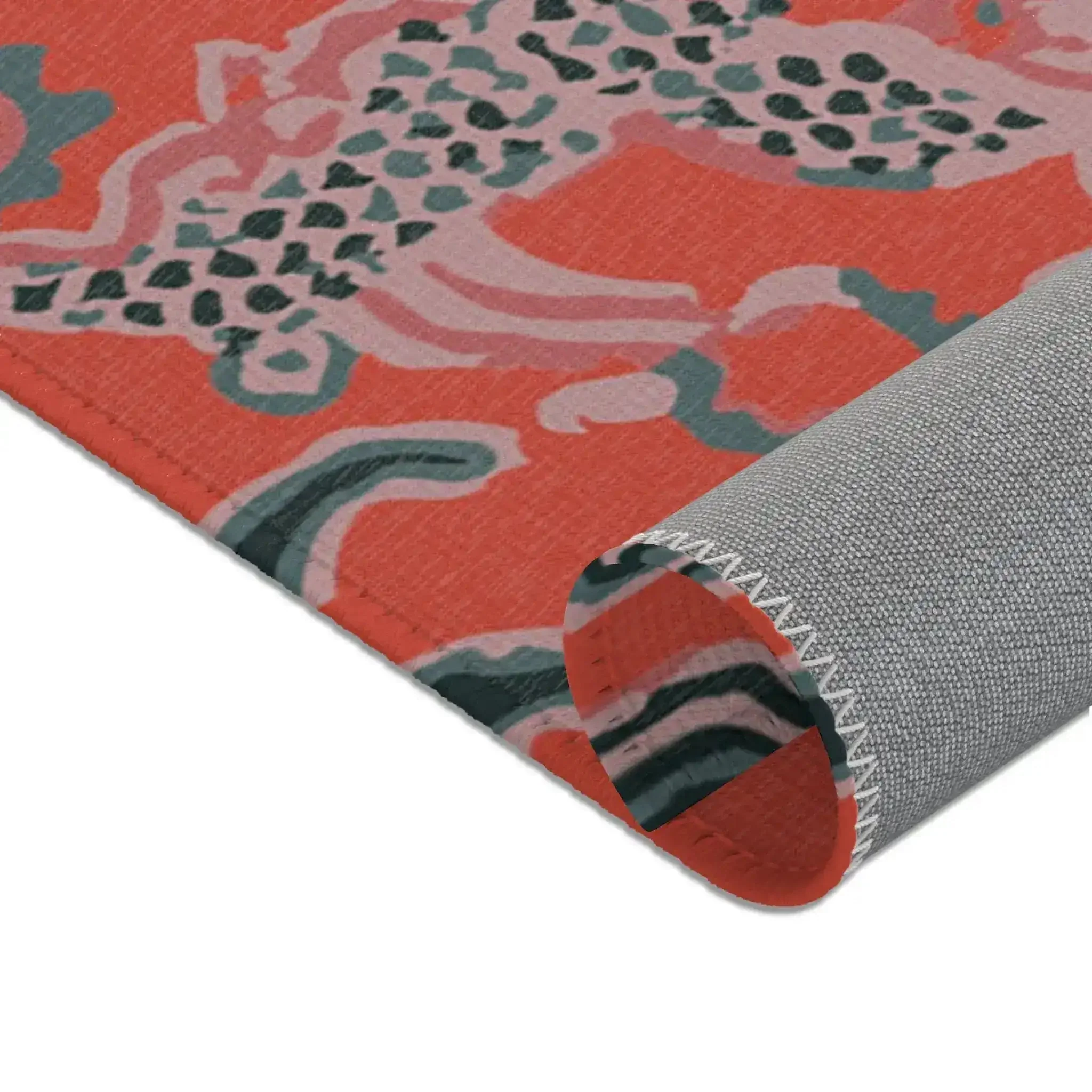 Fiery Red Celestial Dragon Accent Rug - Image 4