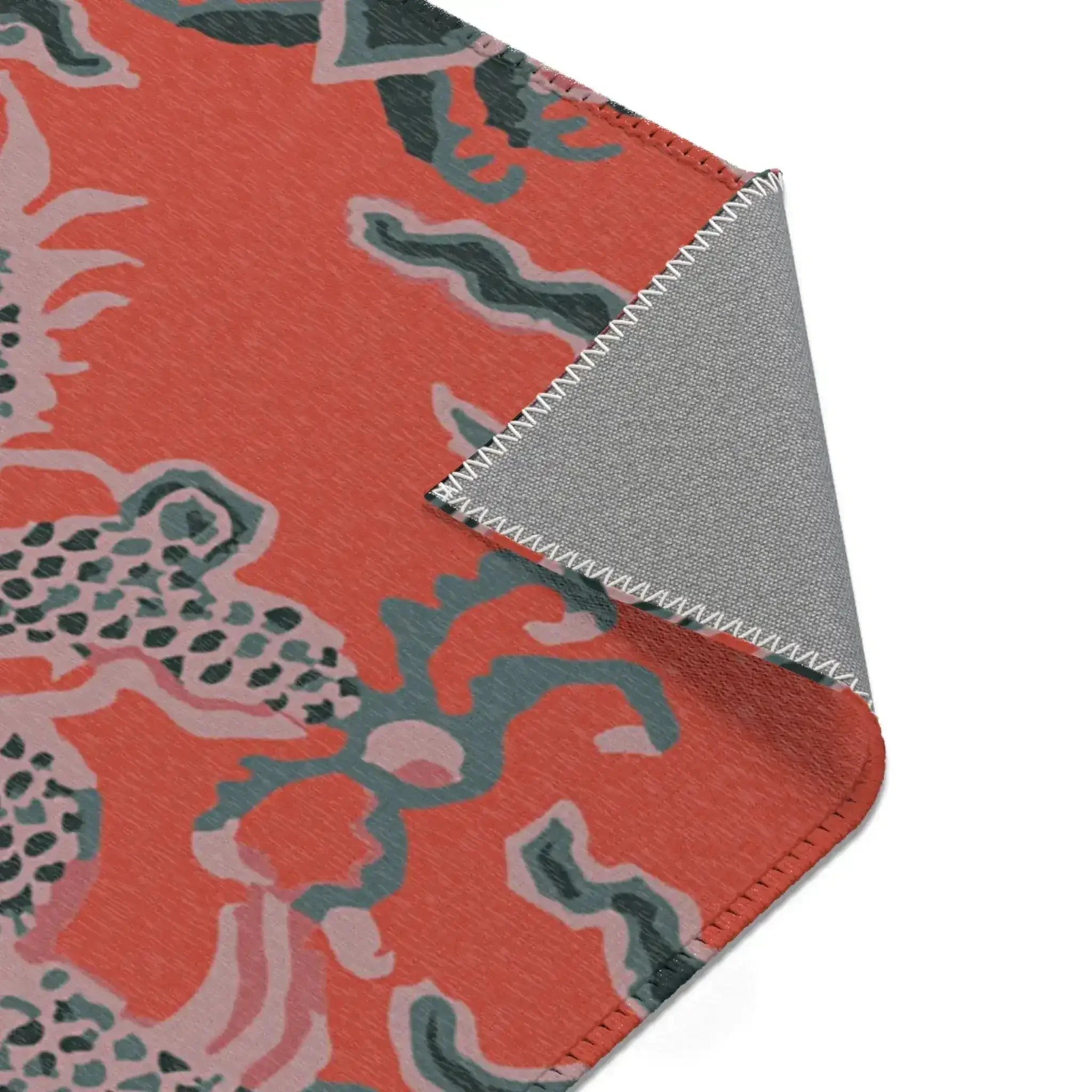 Fiery Red Celestial Dragon Accent Rug - Image 5