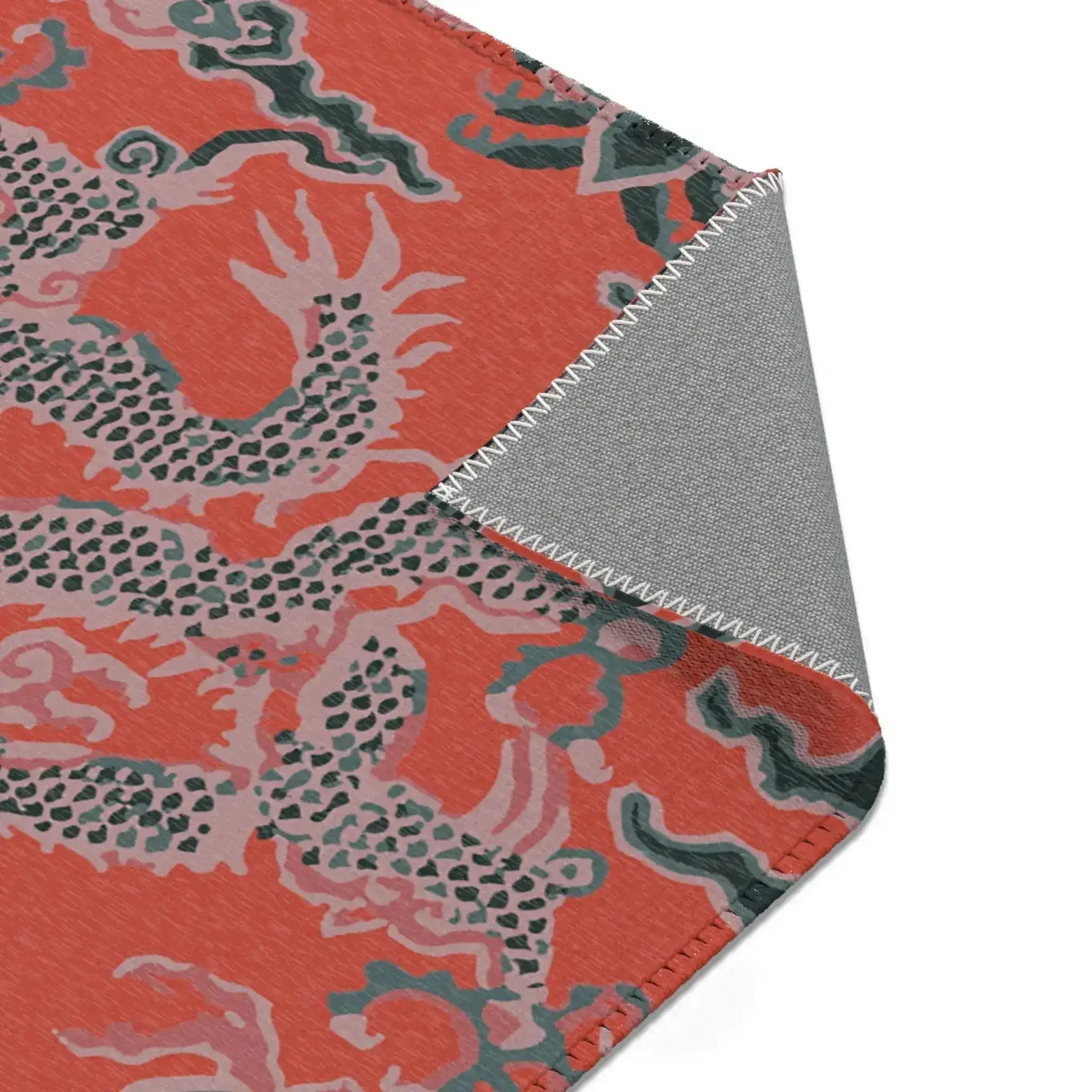 Fiery Red Celestial Dragon Accent Rug - Image 6