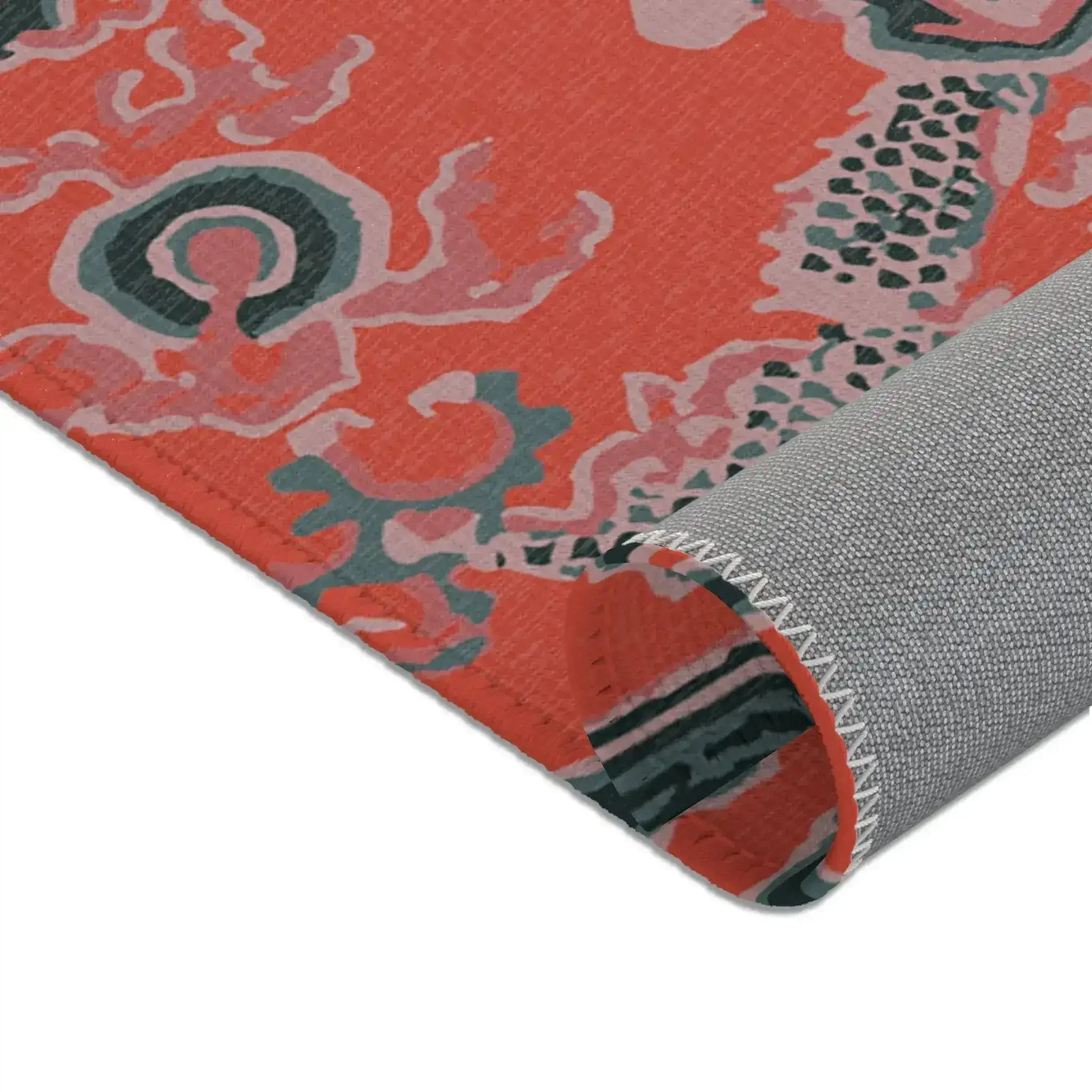 Fiery Red Celestial Dragon Accent Rug - Image 7