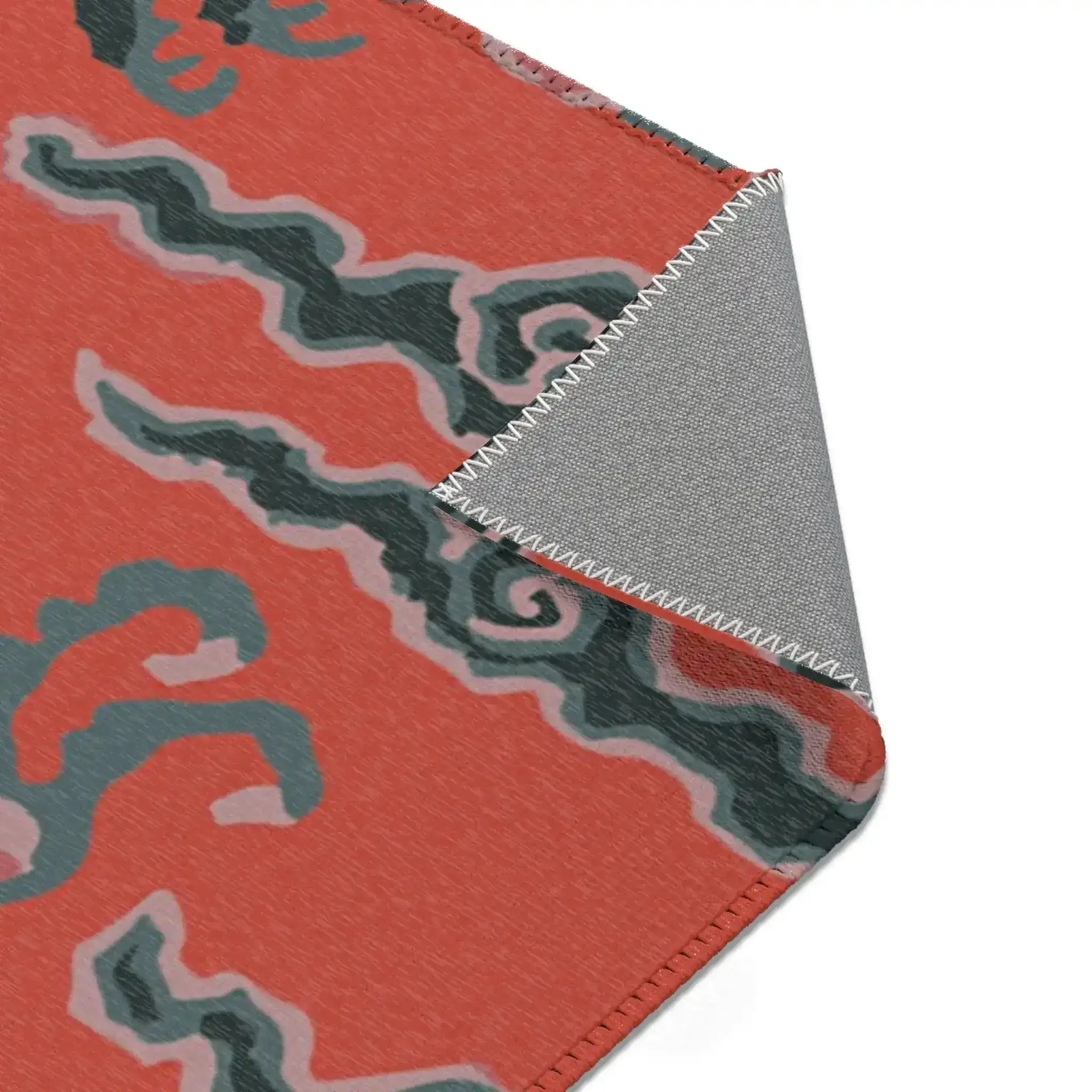 Fiery Red Celestial Dragon Accent Rug - Image 8