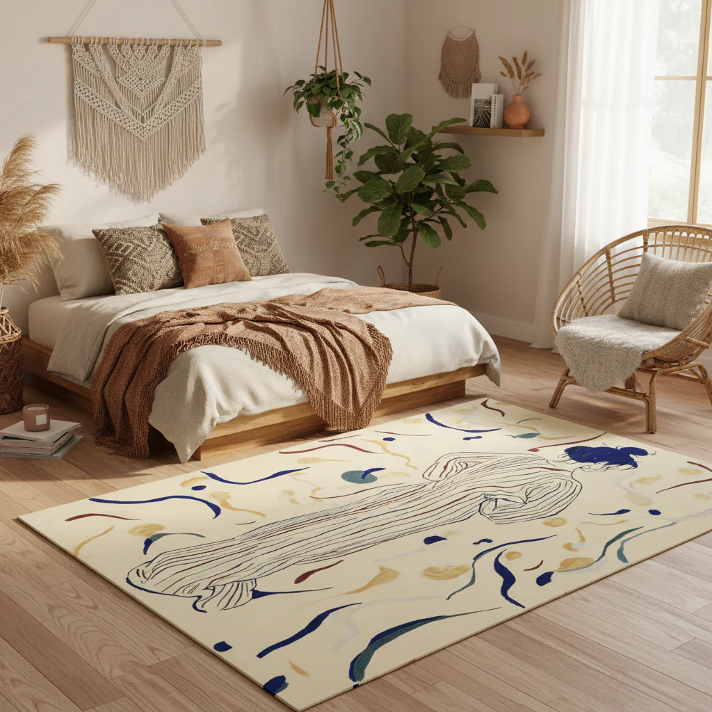 Figurative Thread Story Hand Tufted Rug - Image 2