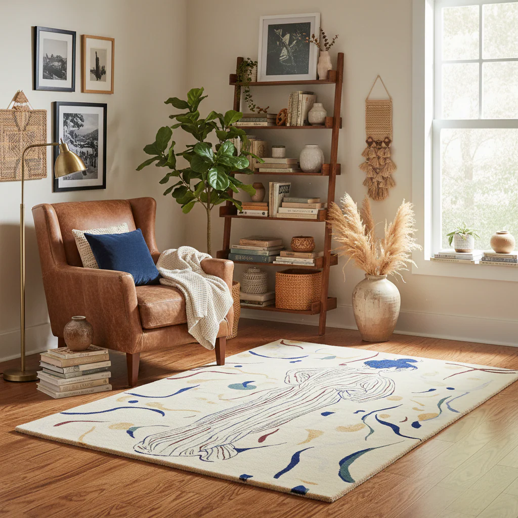 Figurative Thread Story Hand Tufted Rug - Image 3