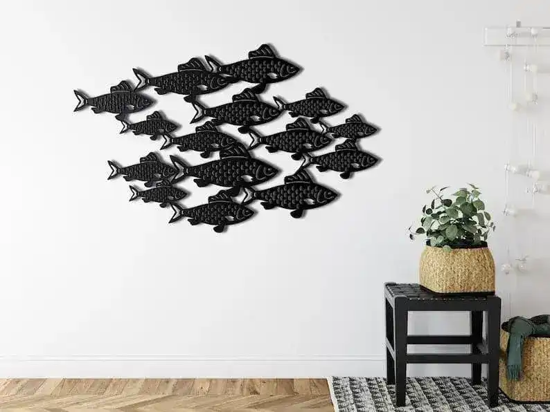 Fish Shoal Metal Wall Art - Image 4