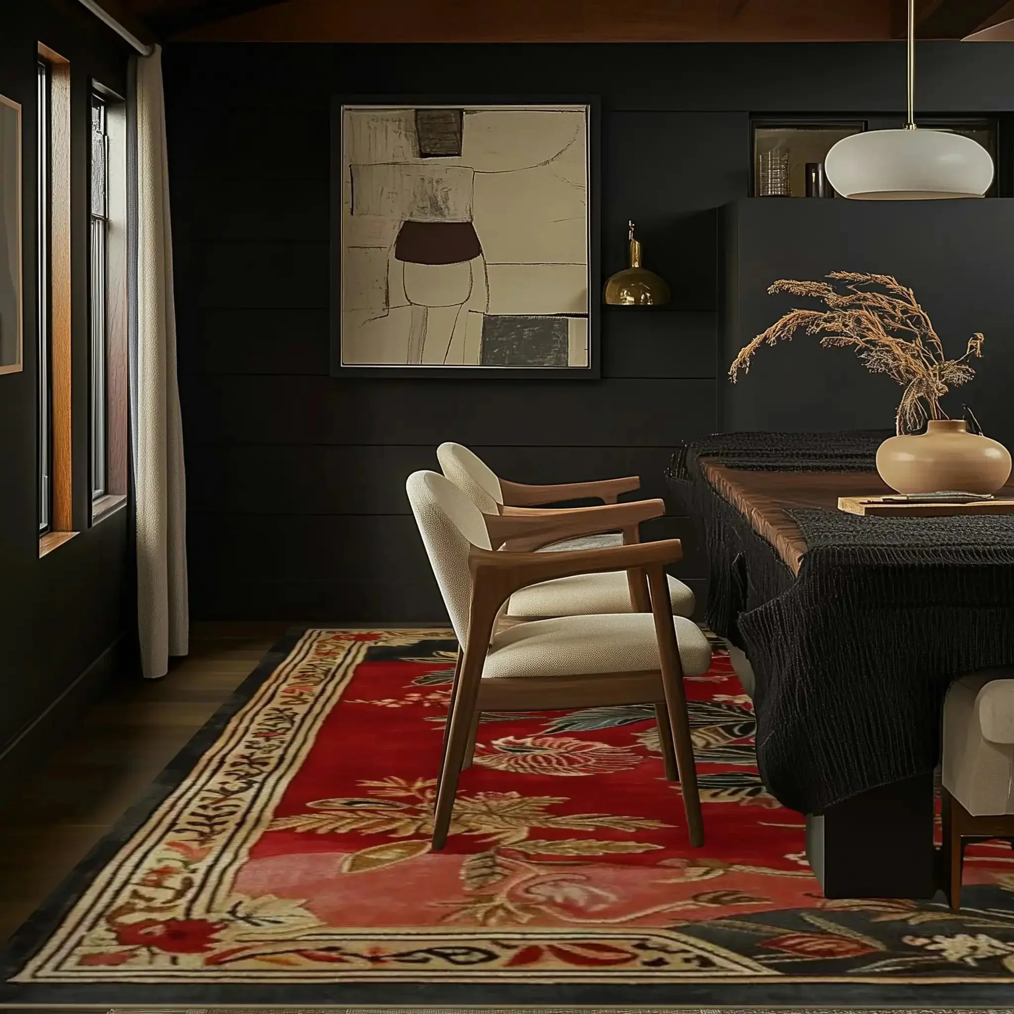 Flame Blossom Hand Tufted Wool Rug - Image 3
