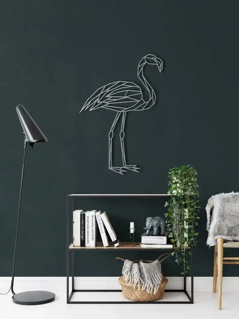 Flamingo Bird Metal Wall Hanging Decor - Image 4
