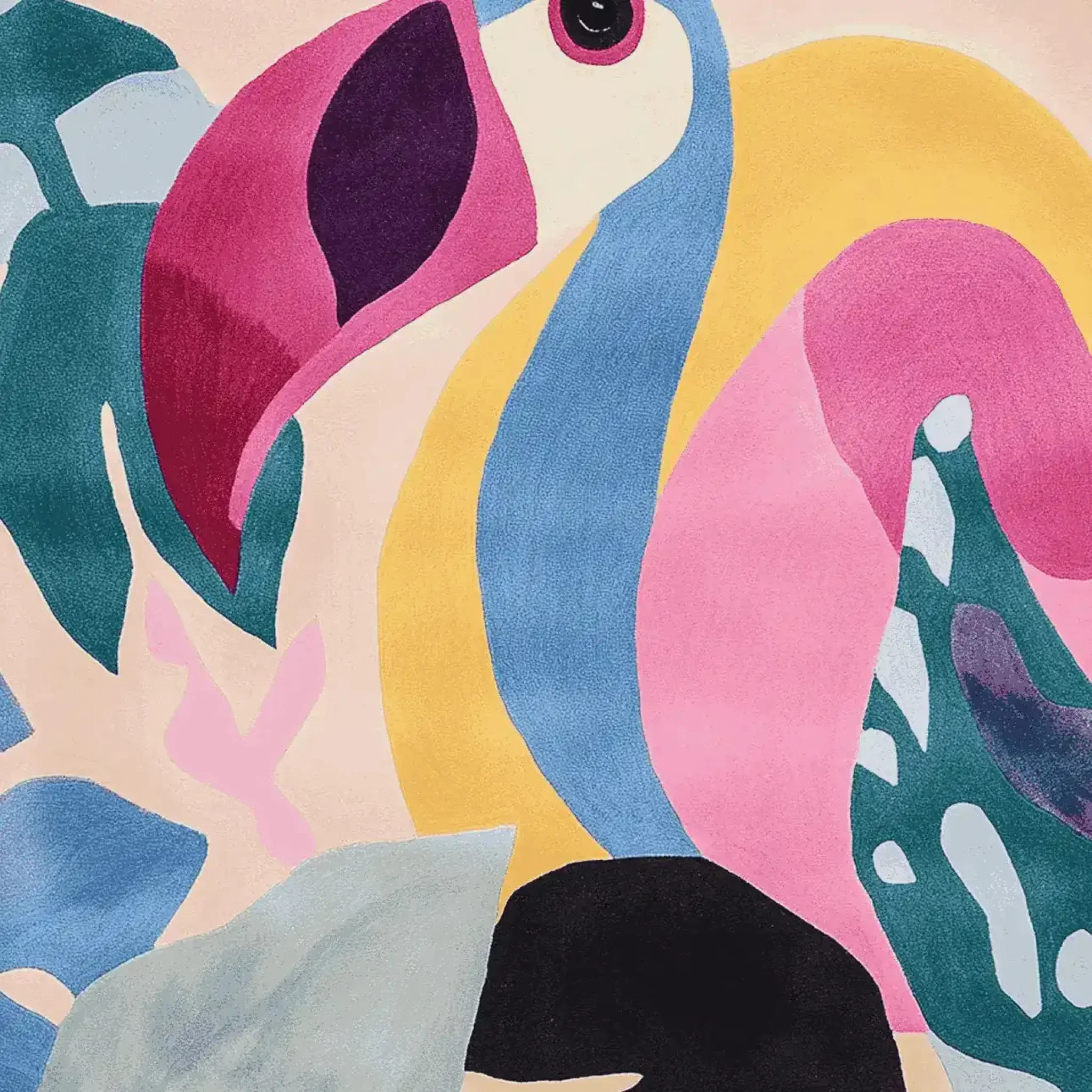 Flamingo Forest Rhythm Hand Tufted Rug - Image 4