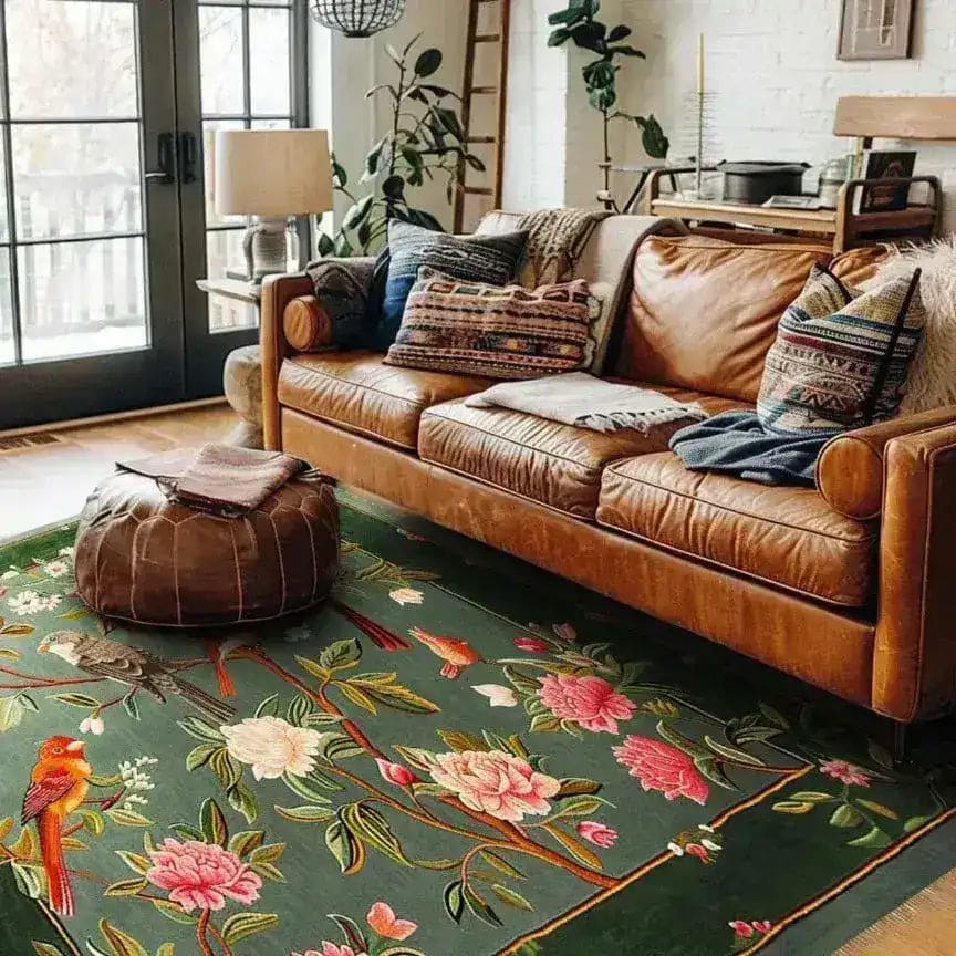 Flora & Fauna Square Hand Tufted Wool Rug - Image 4