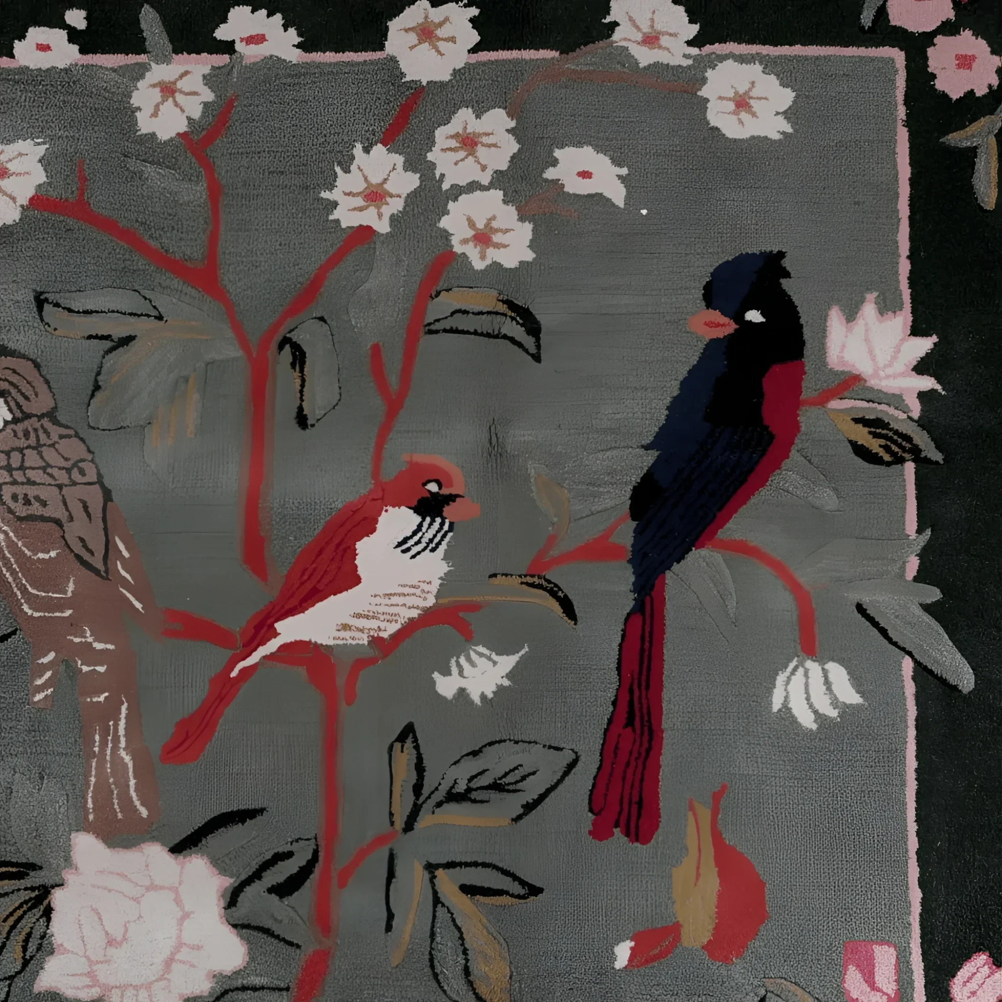 Flora & Fauna Square Hand Tufted Wool Rug 6' x 6' - Image 14