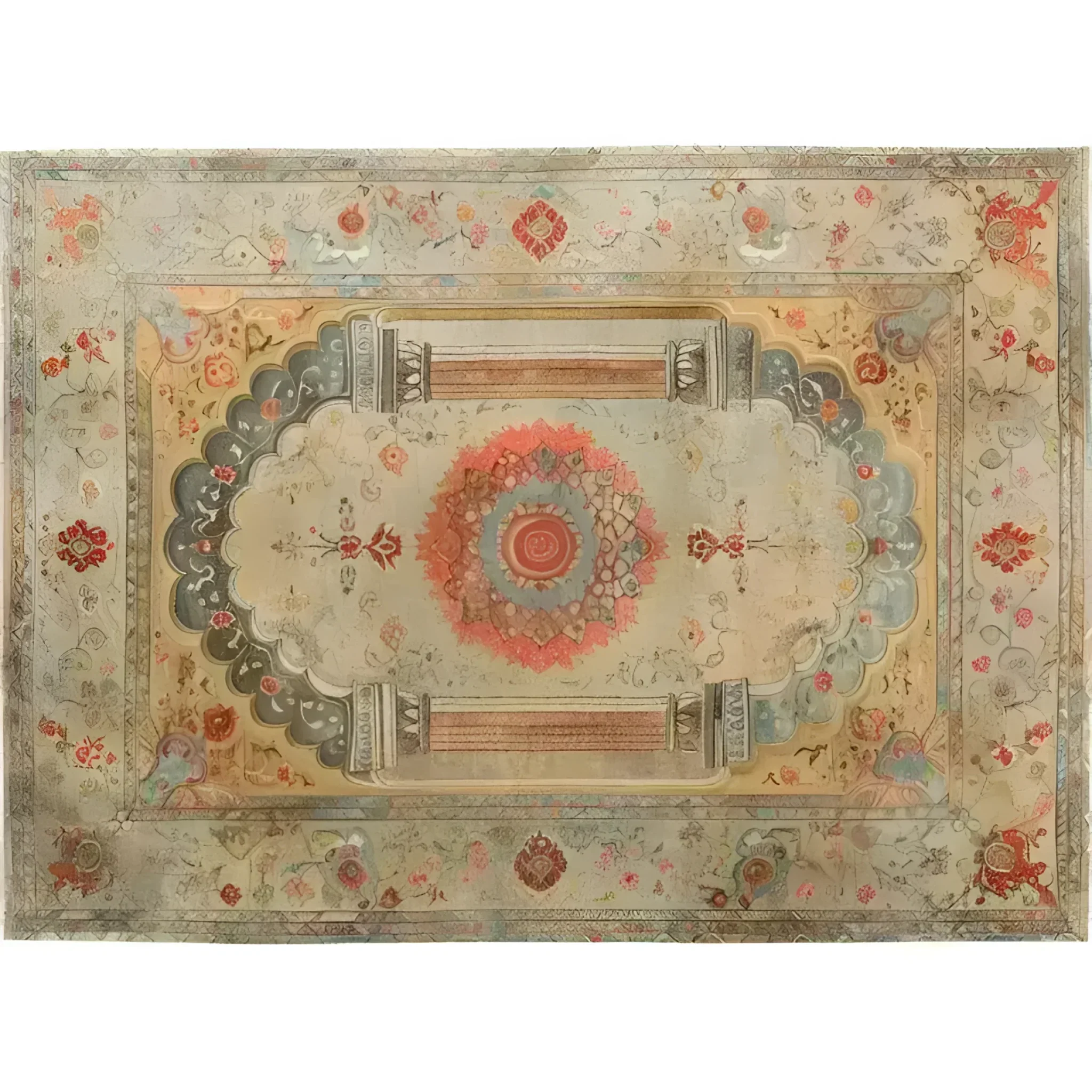 Floral Archway Hand Knotted Area Rug - Image 3