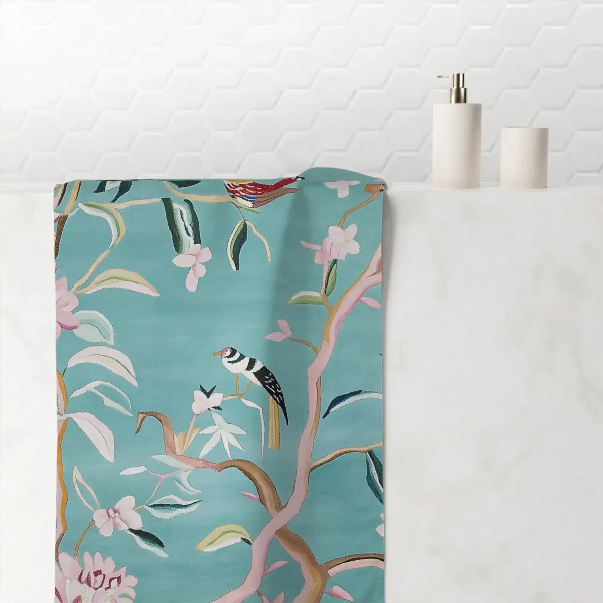 Floral Birds Bath Towel - Image 4
