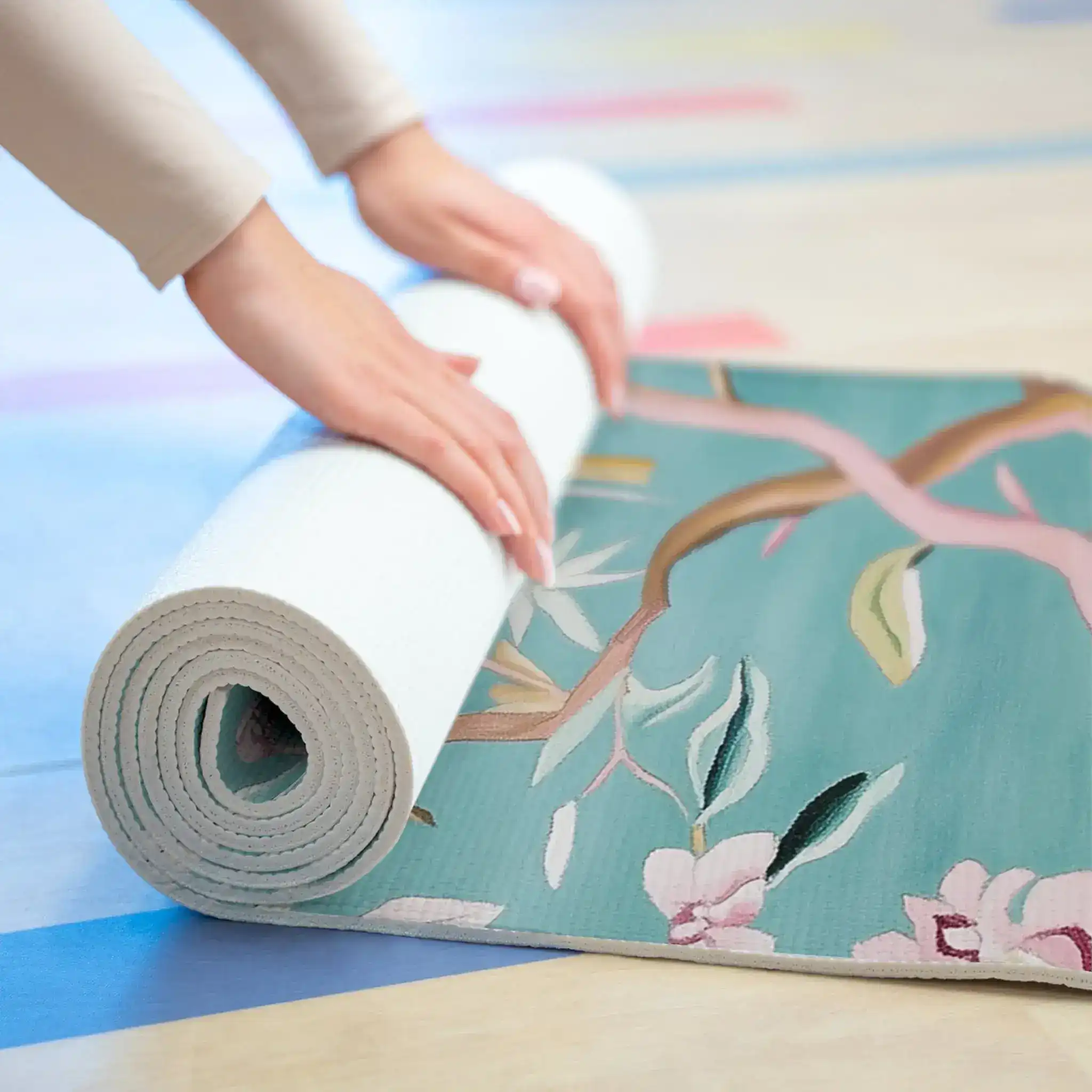 Floral Birds Yoga Mat - Image 3