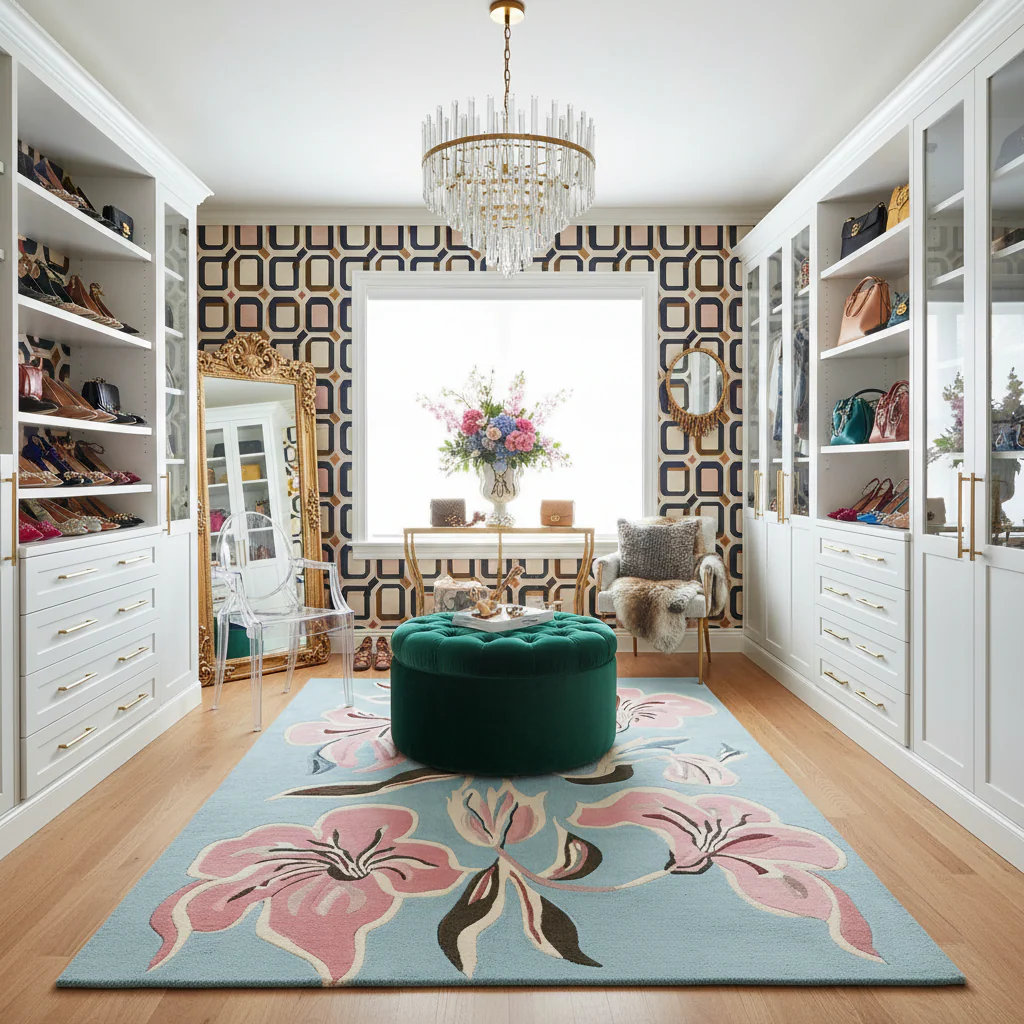 Floral Brush Symphony Hand Tufted Rug - Image 2