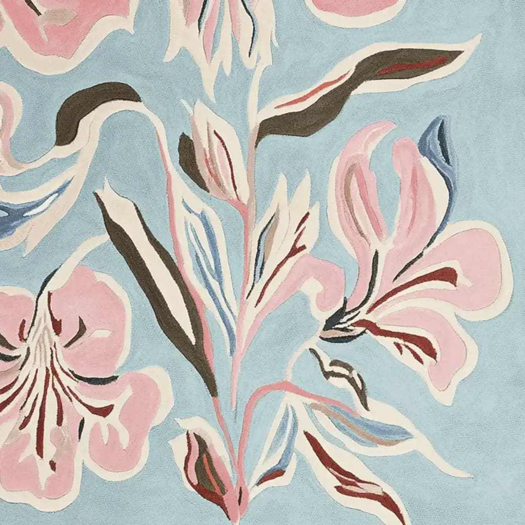 Floral Brush Symphony Hand Tufted Rug - Image 5