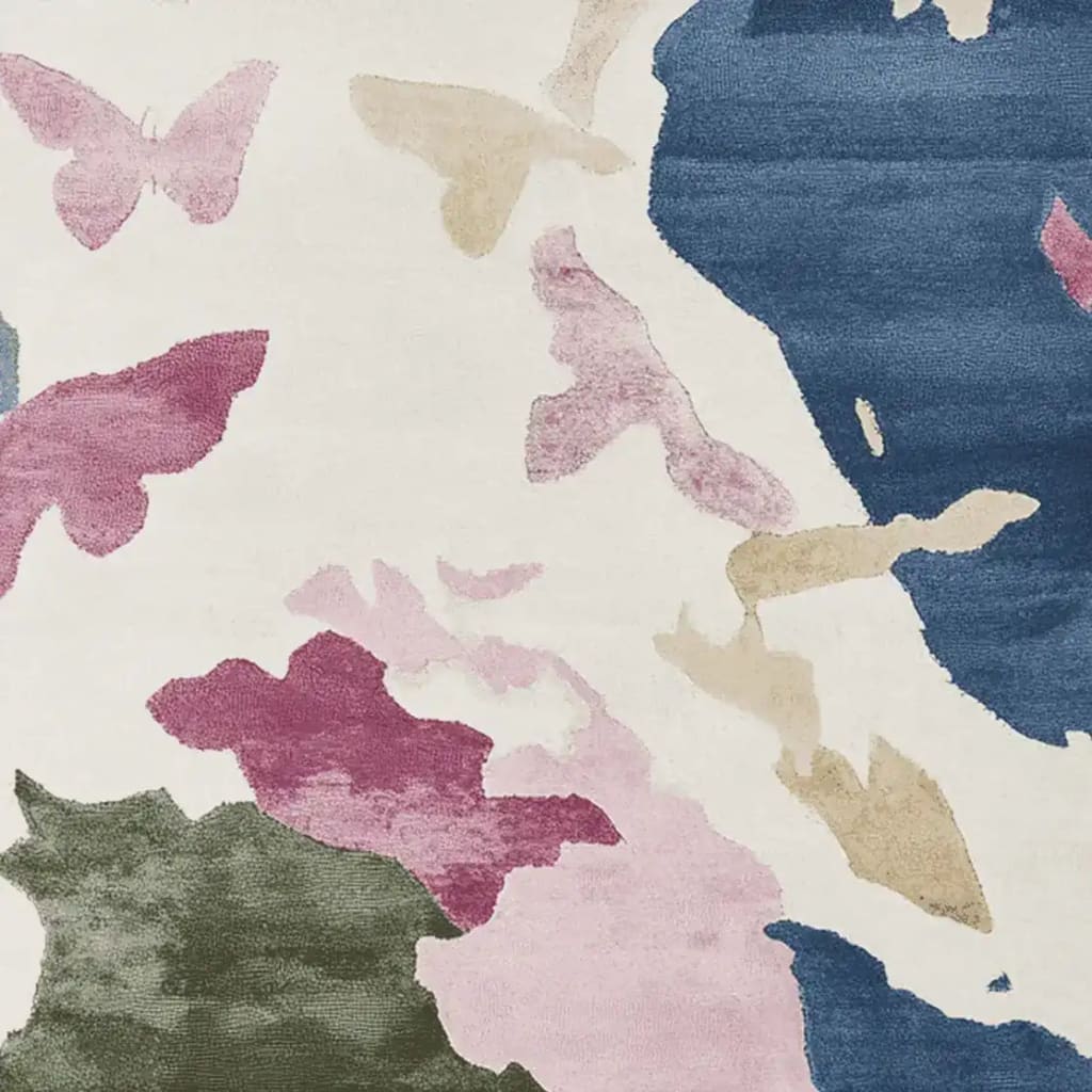Floral Drift Pattern Hand Tufted Rug - Image 3