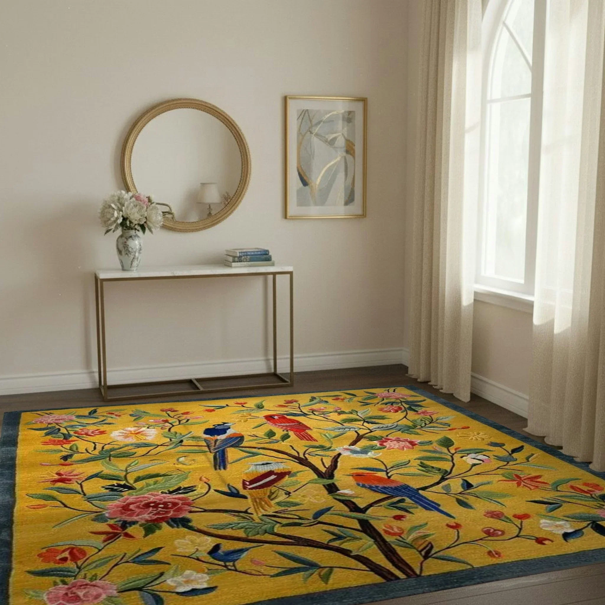 Floral Flock Harmony Hand Tufted Rug - Image 3